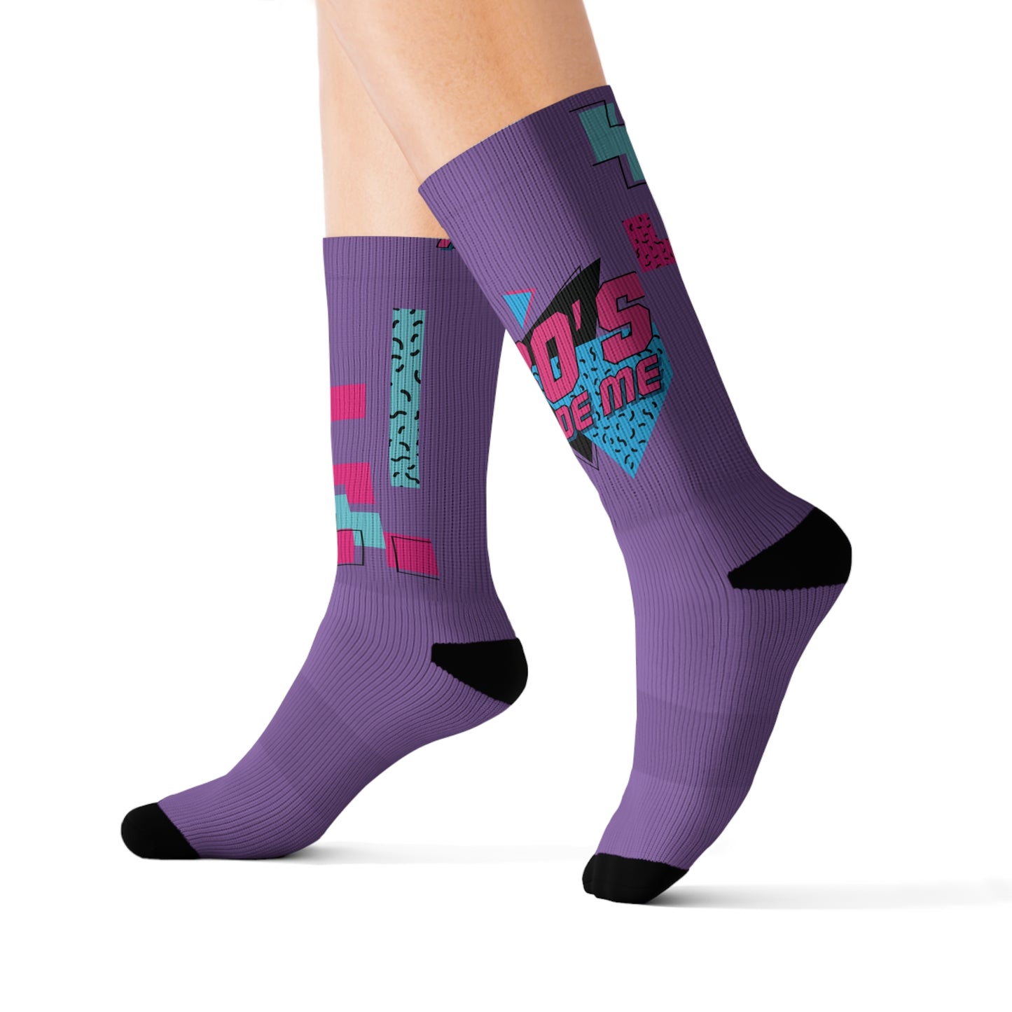80's Retro Sublimation Socks - Fun and Funky Apparel for Nostalgic Vibes