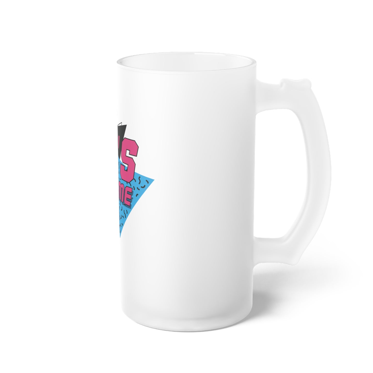 Retro 80's Frosted Glass Beer Mug - Perfect for Parties and Celebrations