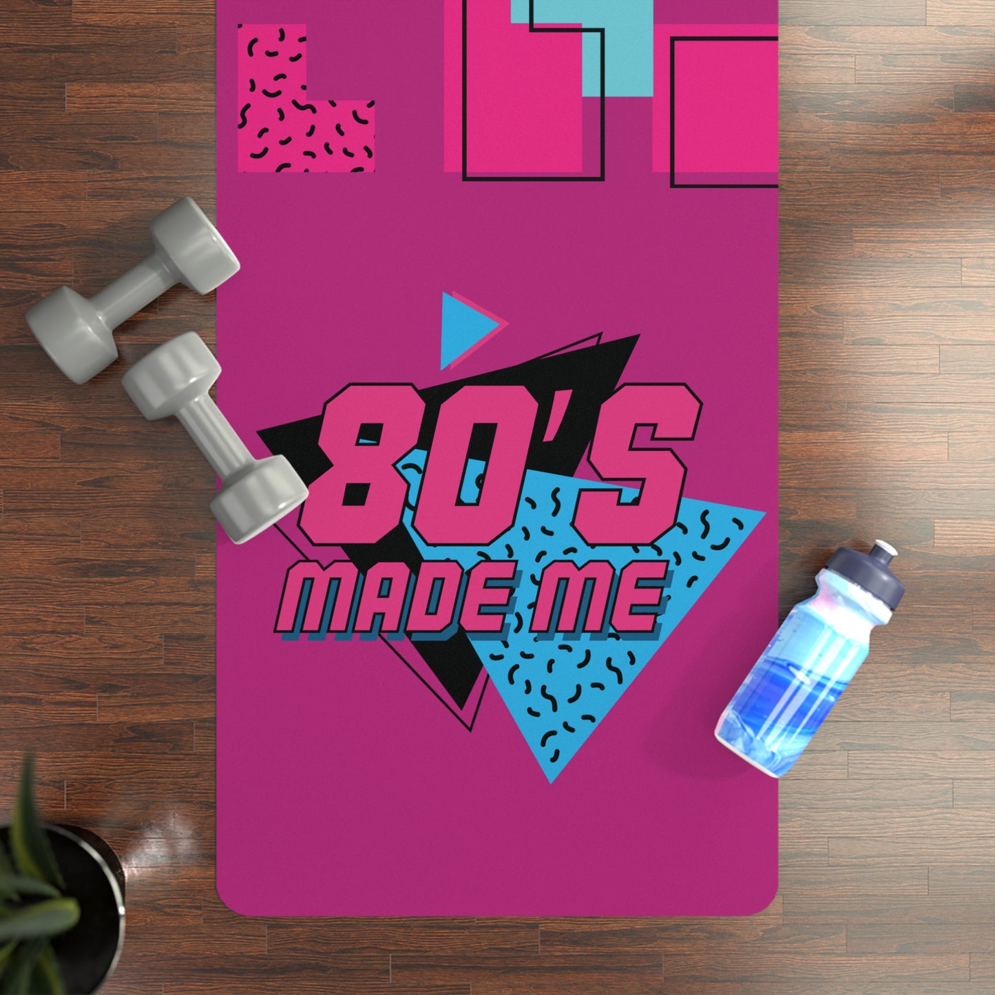 Retro 80s Yoga Mat - Vibrant Workout Mat with Colorful Design