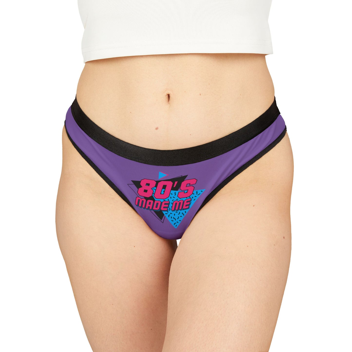 Retro 80's Women's Thongs - Fun and Comfortable AOP Undergarments