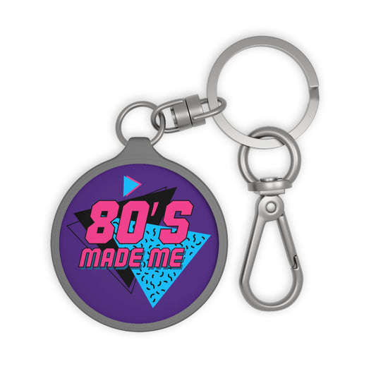 Retro 80's Made Me Keyring Tag