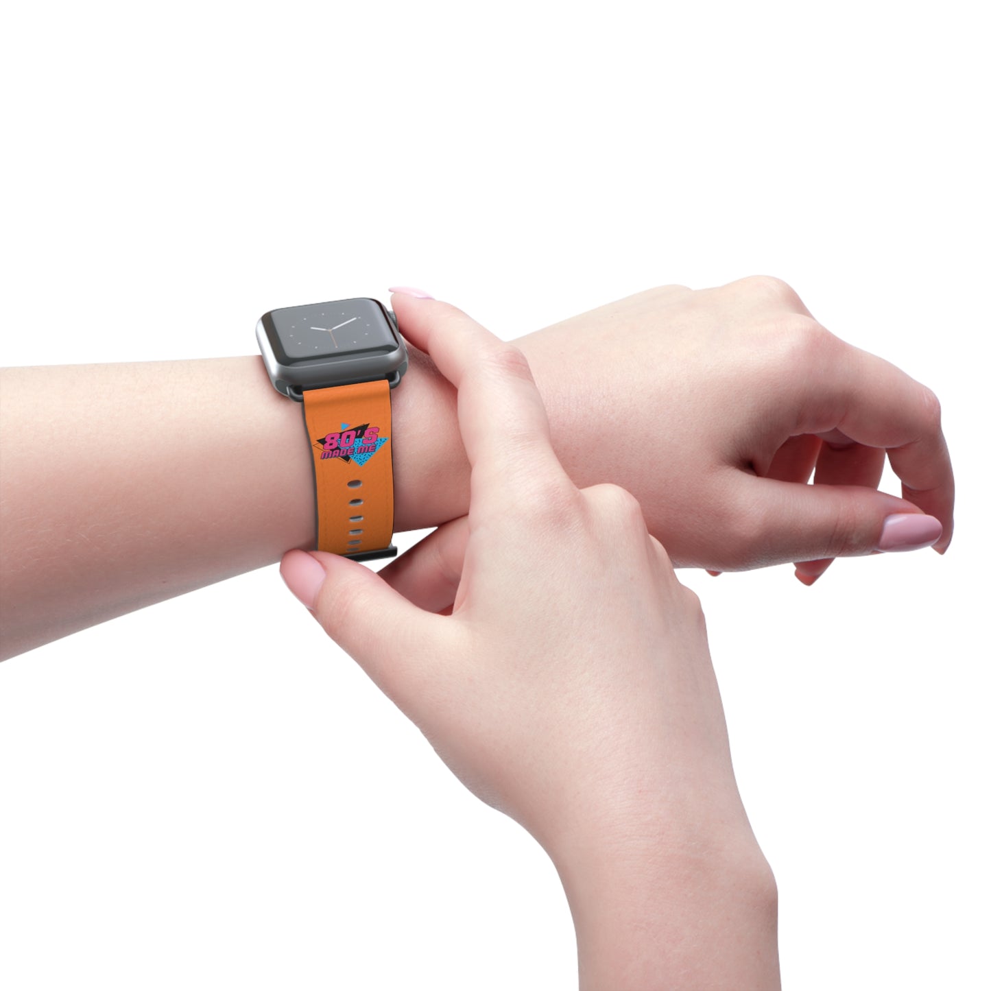 Retro 80s Watch Band - Vibrant Orange Design for Style Enthusiasts