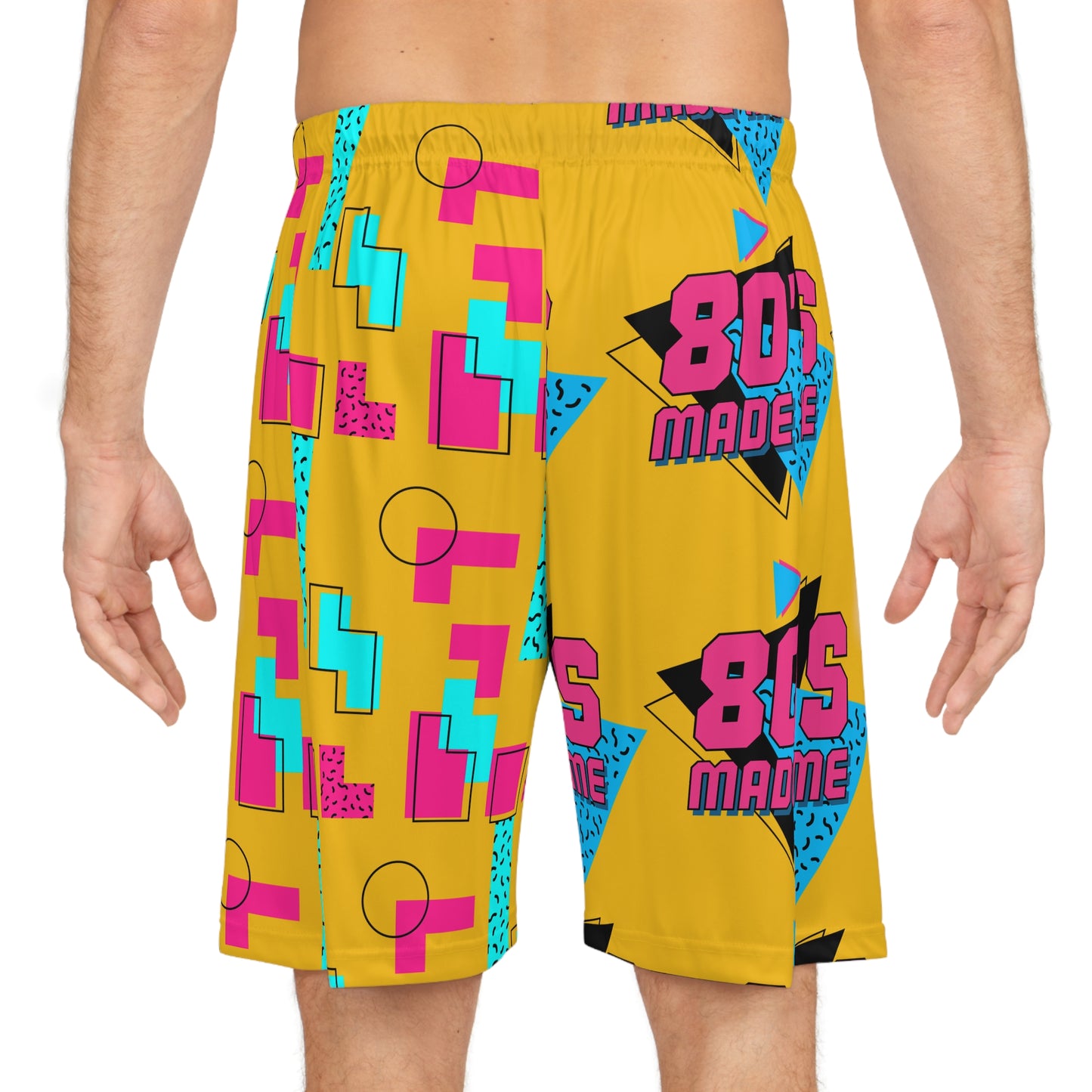 Retro 80's Basketball Shorts - Colorful AOP Design for Active Lifestyles