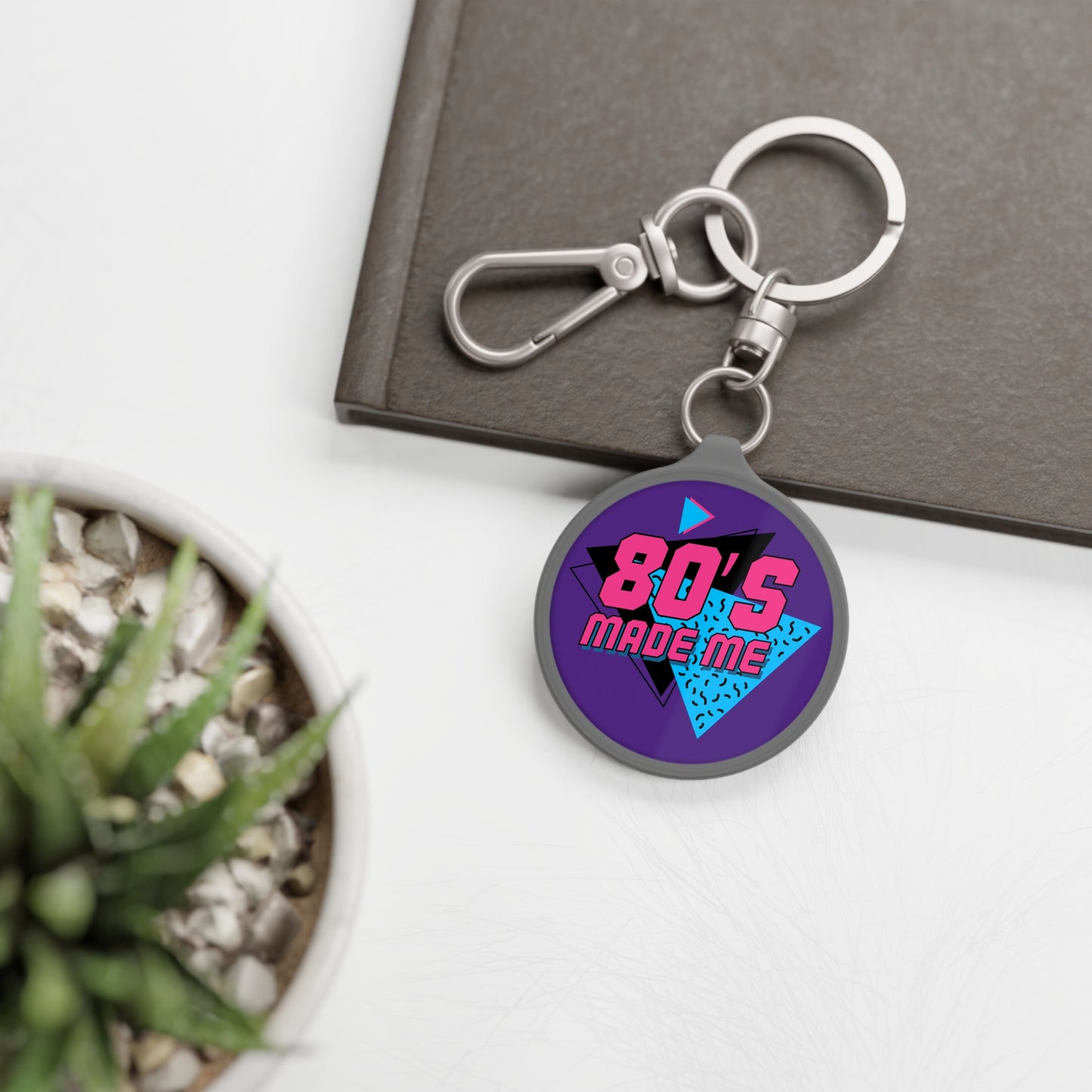 Retro 80's Made Me Keyring Tag