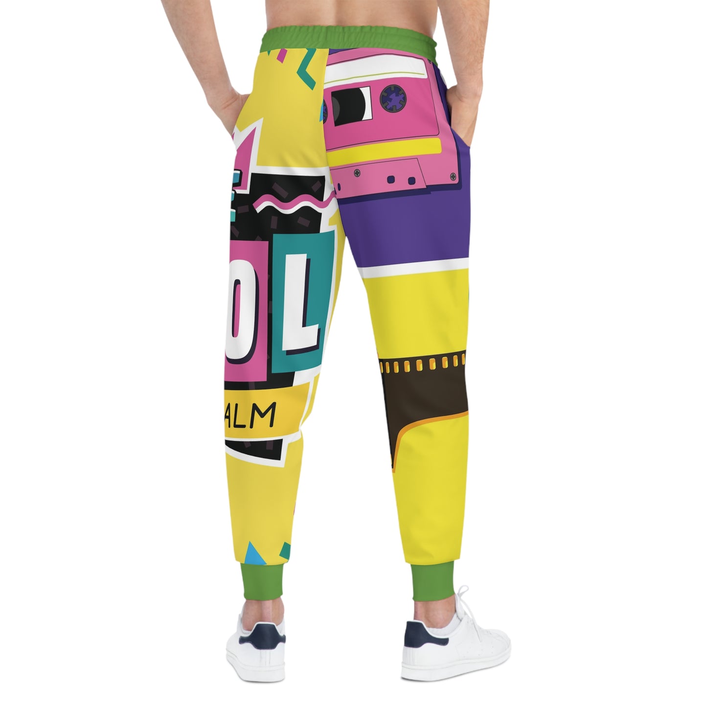 Retro Vibe Joggers - Colorful AOP Athletic Pants for Casual Comfort