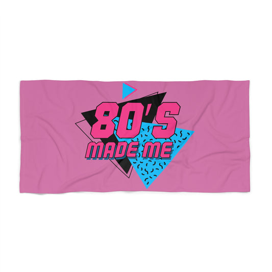 Retro 80s Made Me Beach Towel