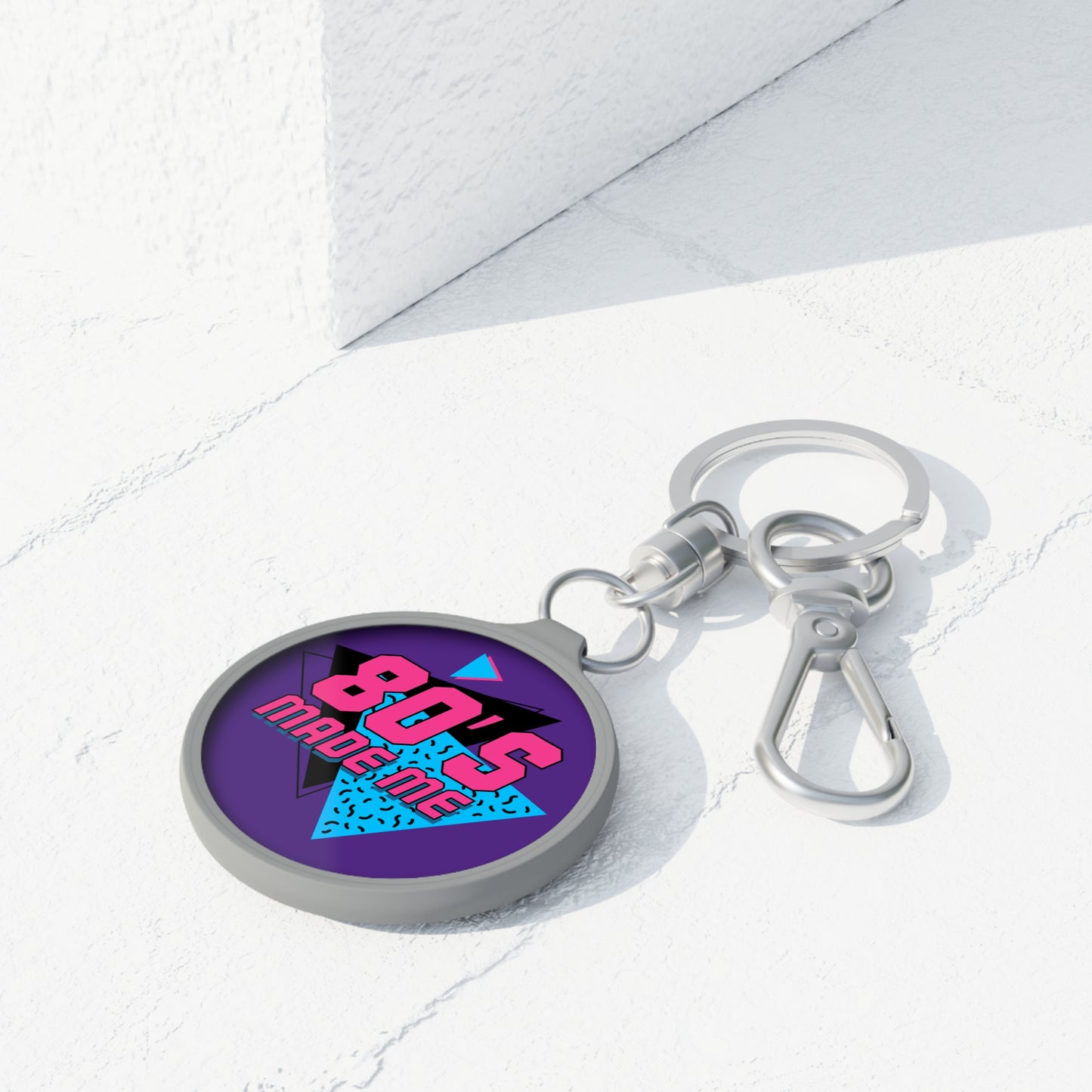 Retro 80's Made Me Keyring Tag