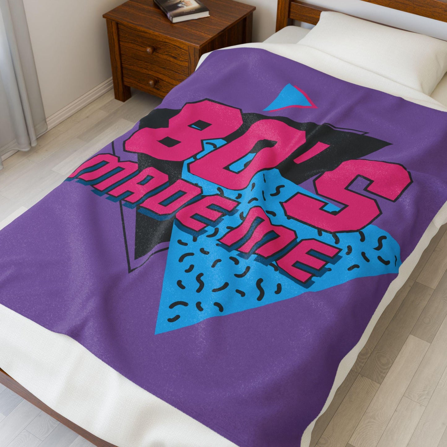 Retro 80's Made Me Velveteen Plush Blanket - Cozy Throw for Nostalgia Fans