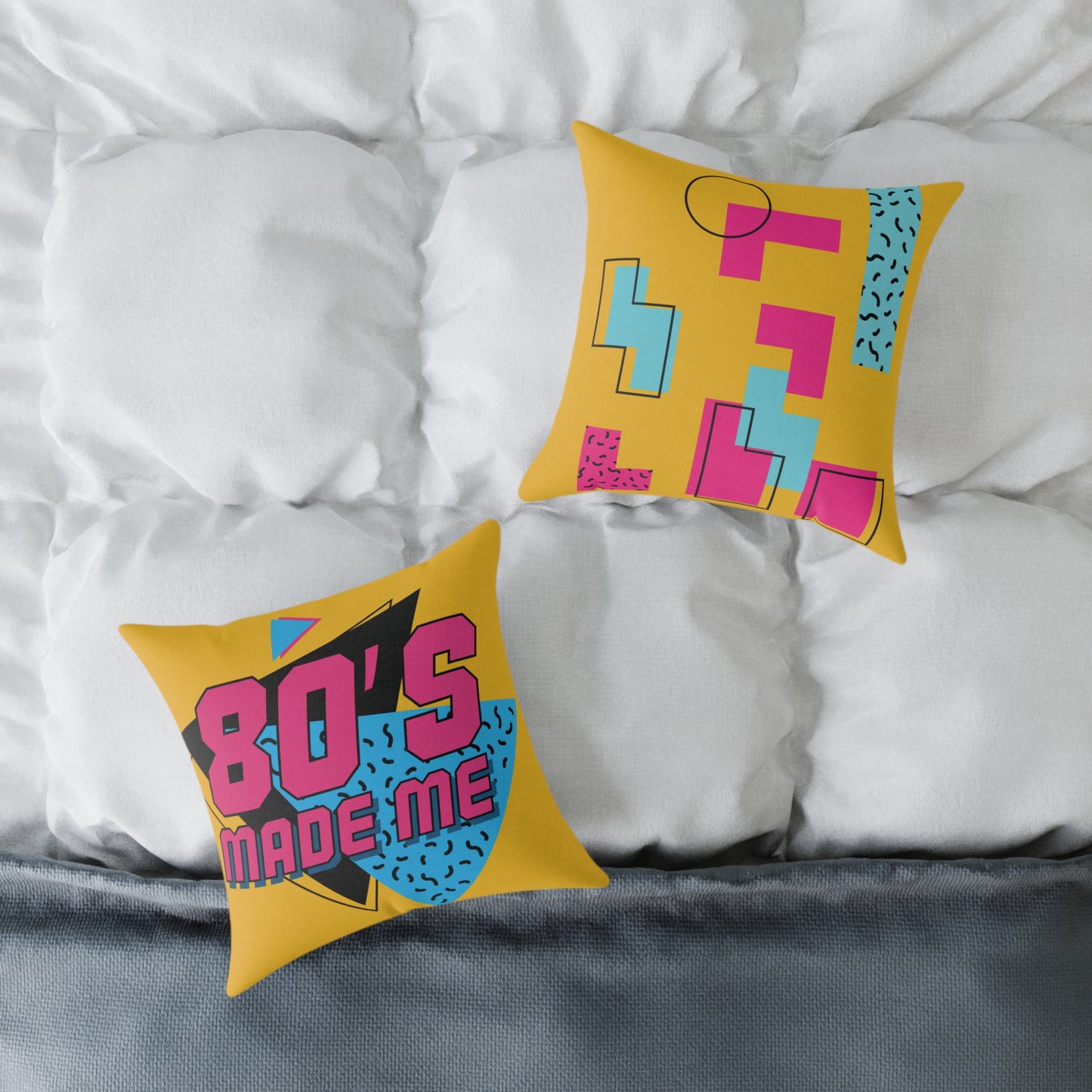 80's Retro Square Pillow - Made Me Design for Nostalgic Home Decor