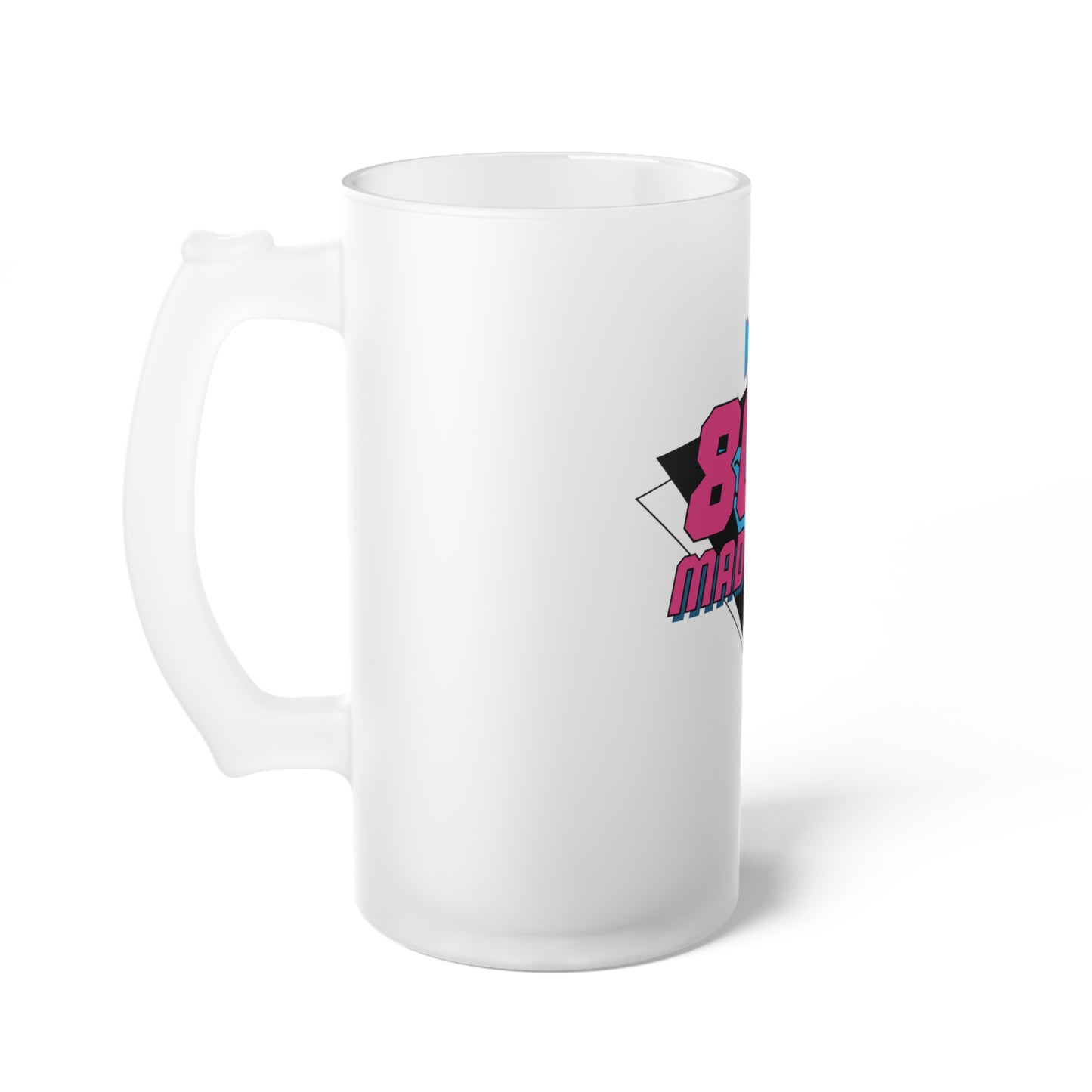 Retro 80's Frosted Glass Beer Mug - Perfect for Parties and Celebrations