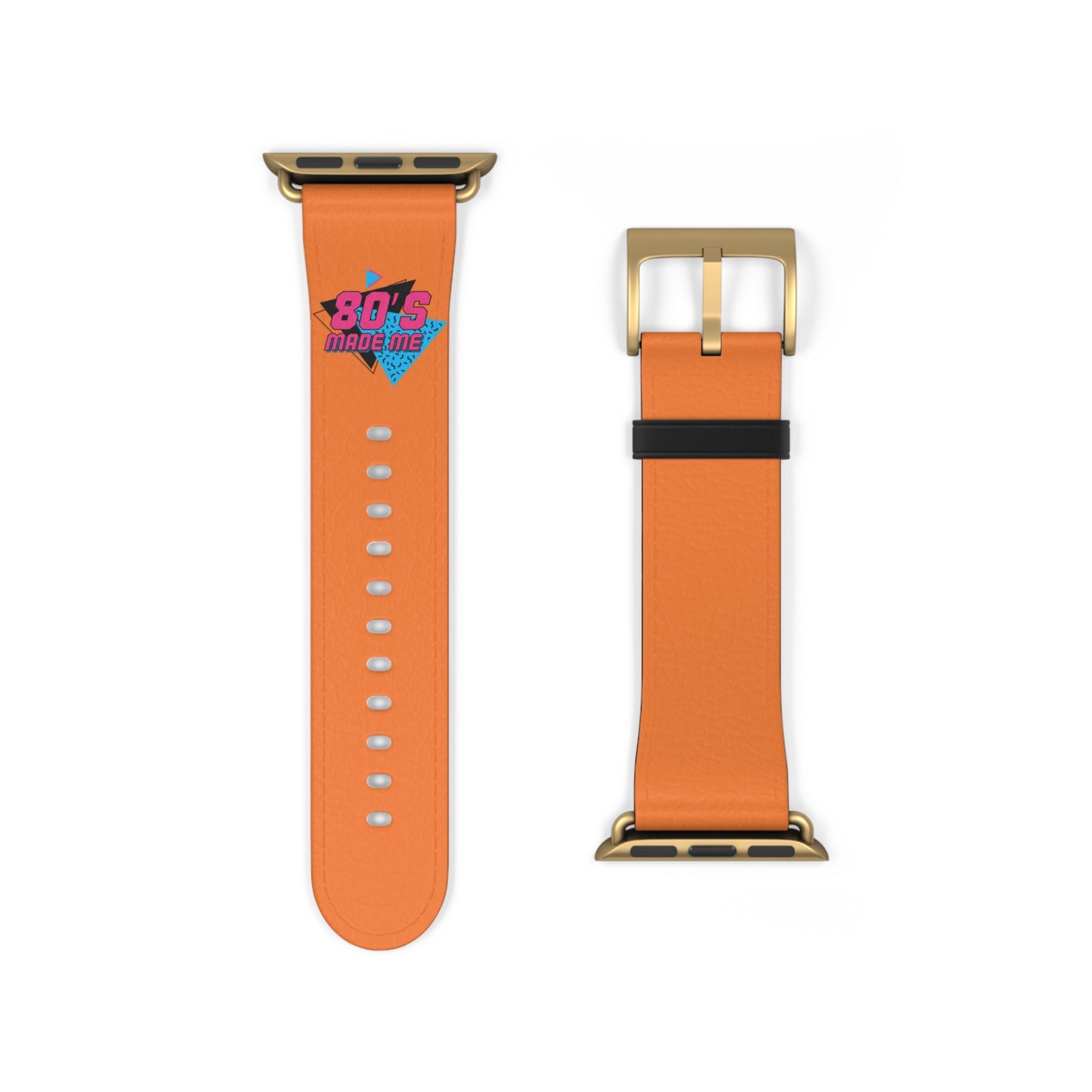 Retro 80s Watch Band - Vibrant Orange Design for Style Enthusiasts