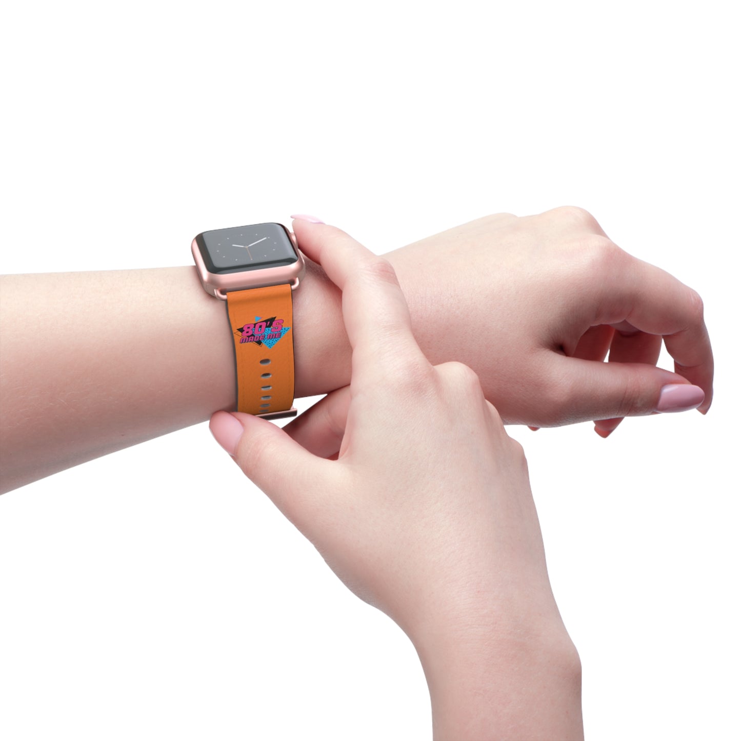 Retro 80s Watch Band - Vibrant Orange Design for Style Enthusiasts