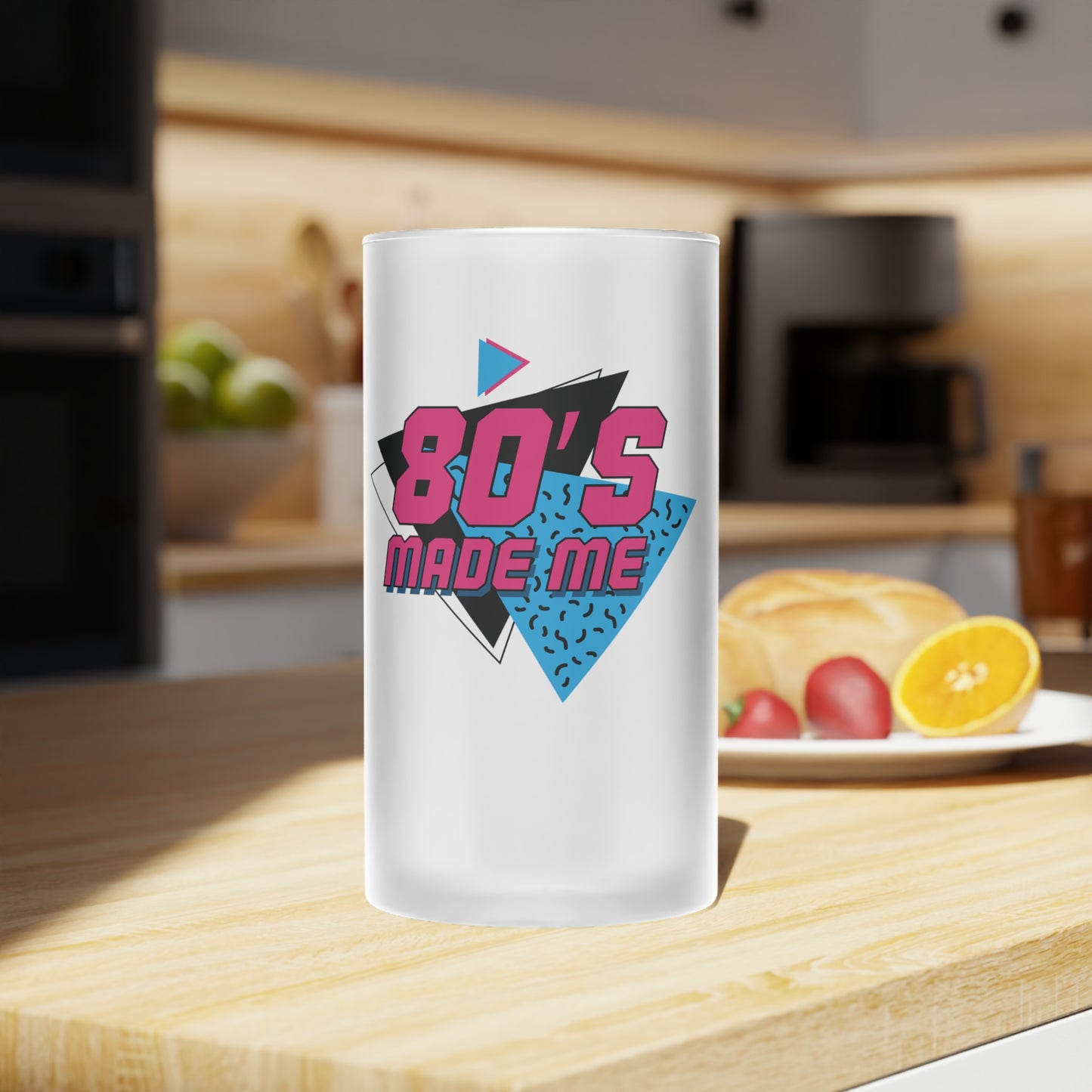 Retro 80's Frosted Glass Beer Mug - Perfect for Parties and Celebrations