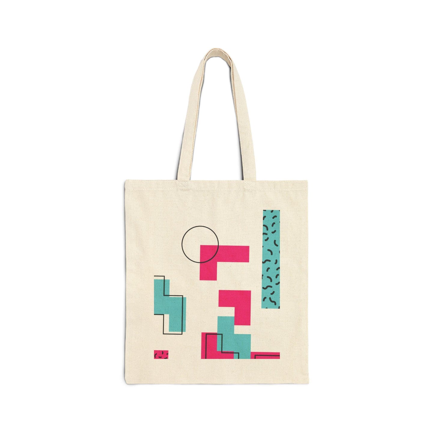 Retro 80s Cotton Canvas Tote Bag: Eco-Friendly Grocery Bag