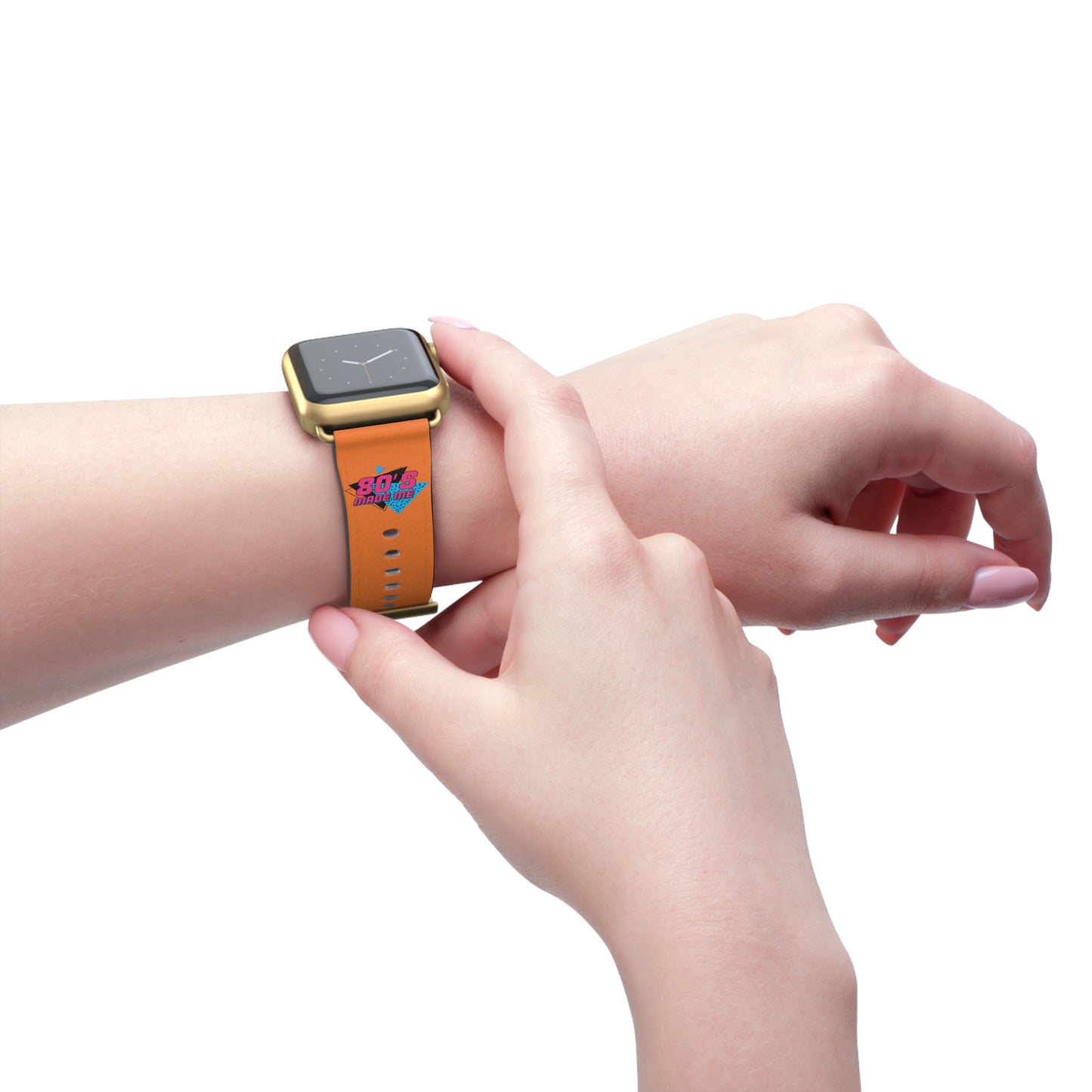 Retro 80s Watch Band - Vibrant Orange Design for Style Enthusiasts