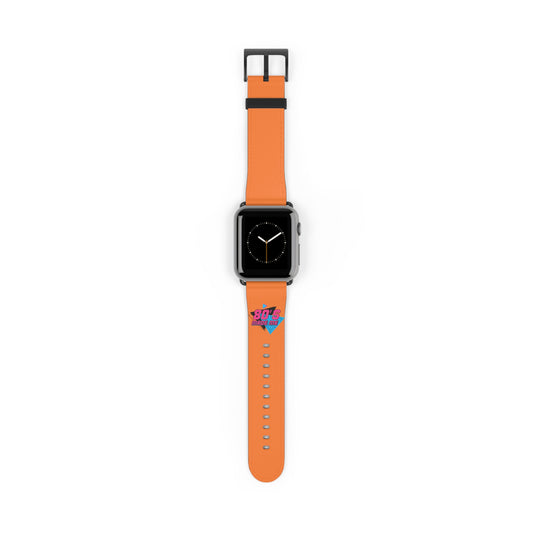 Retro 80s Watch Band - Vibrant Orange Design for Style Enthusiasts
