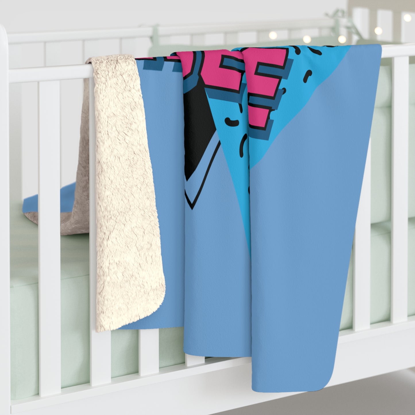 80's Retro Sherpa Fleece Blanket - Cozy Nostalgia for Your Home Decor