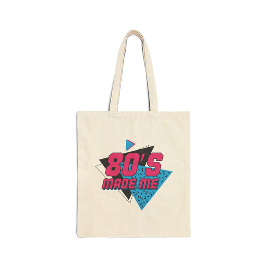Retro 80s Cotton Canvas Tote Bag: Eco-Friendly Grocery Bag