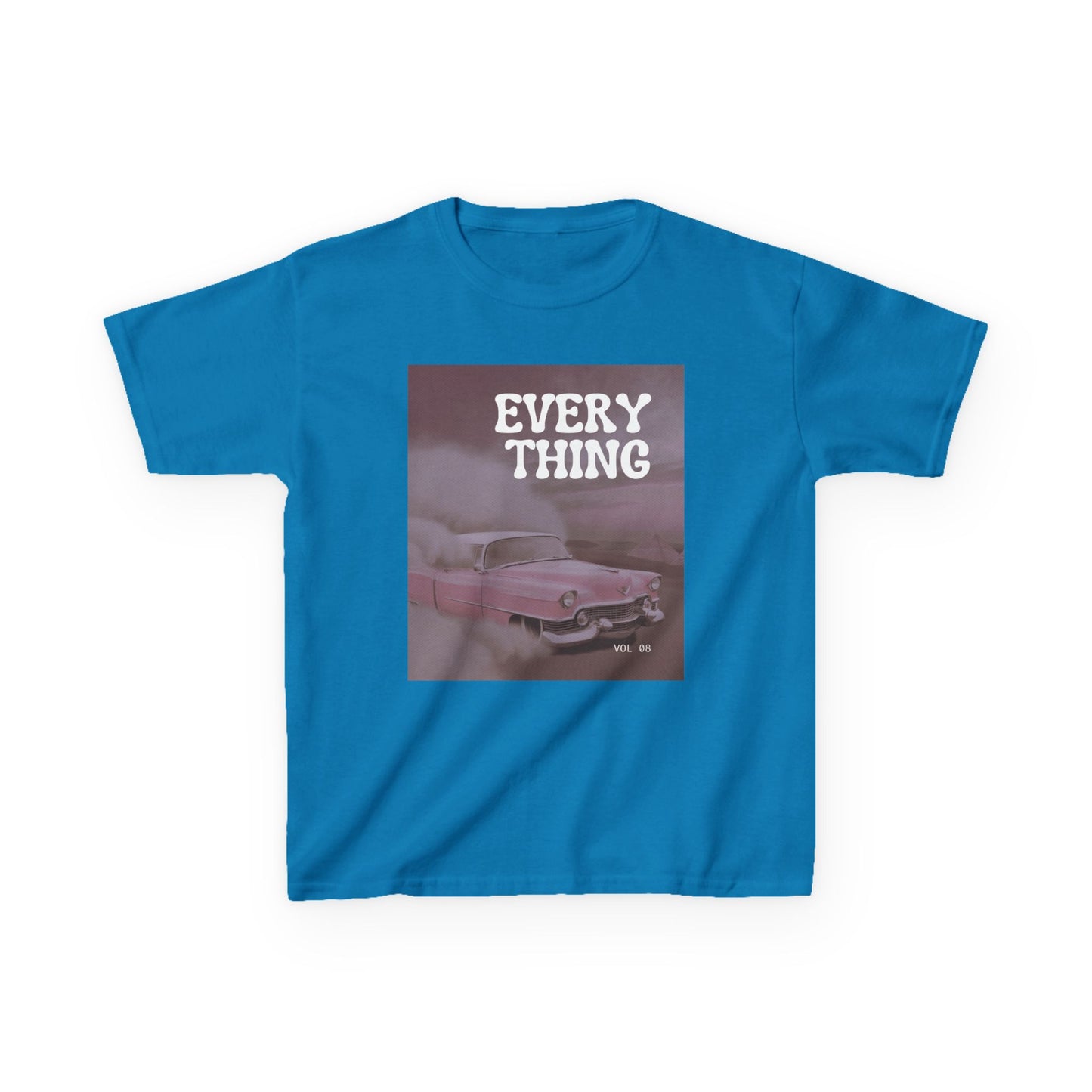 Retro Pink Car Kids T‑Shirt – 'EVERYTHING' Graphic Tee