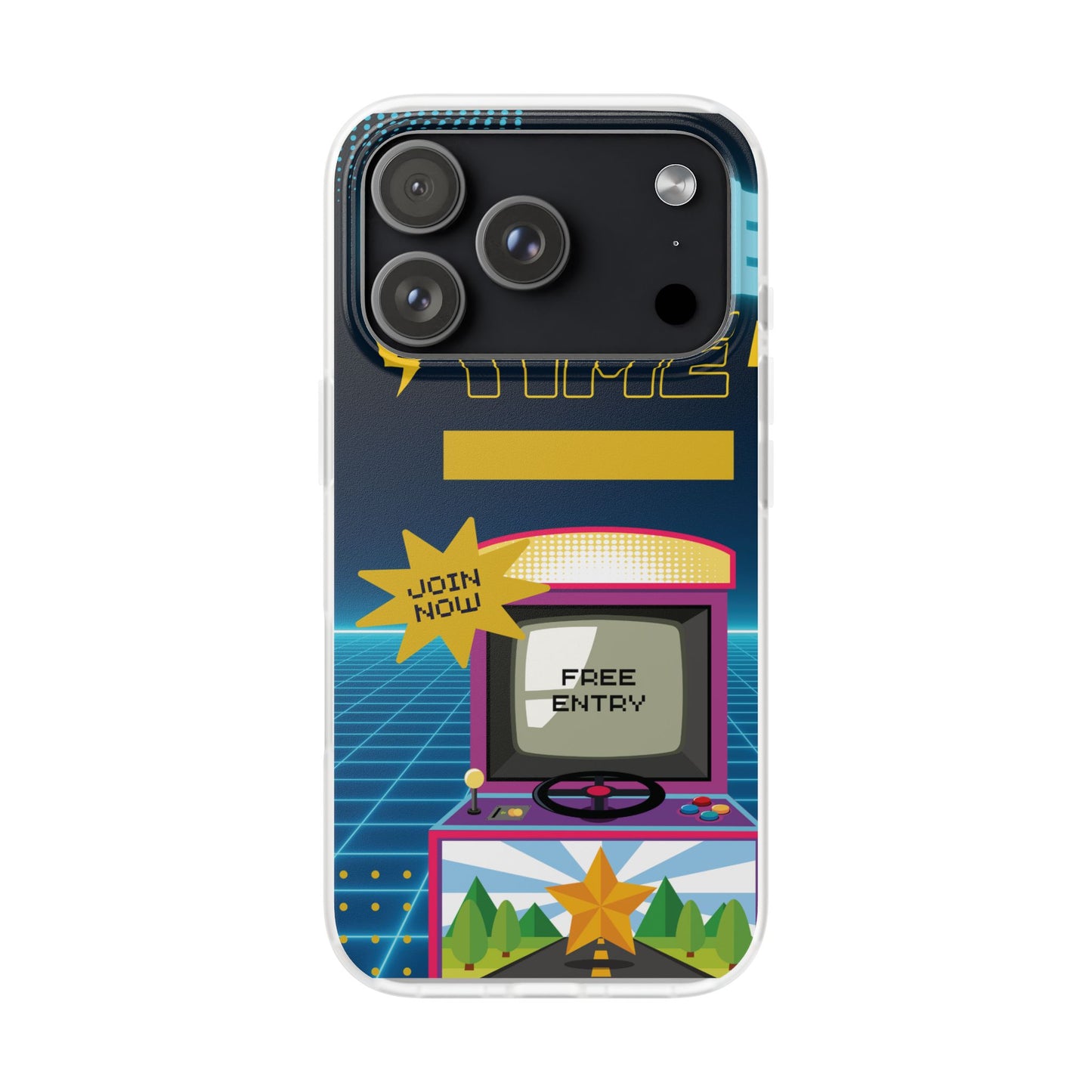 Retro Arcade Game Time Phone Case — 'Game Time' Flexi Phone Cover