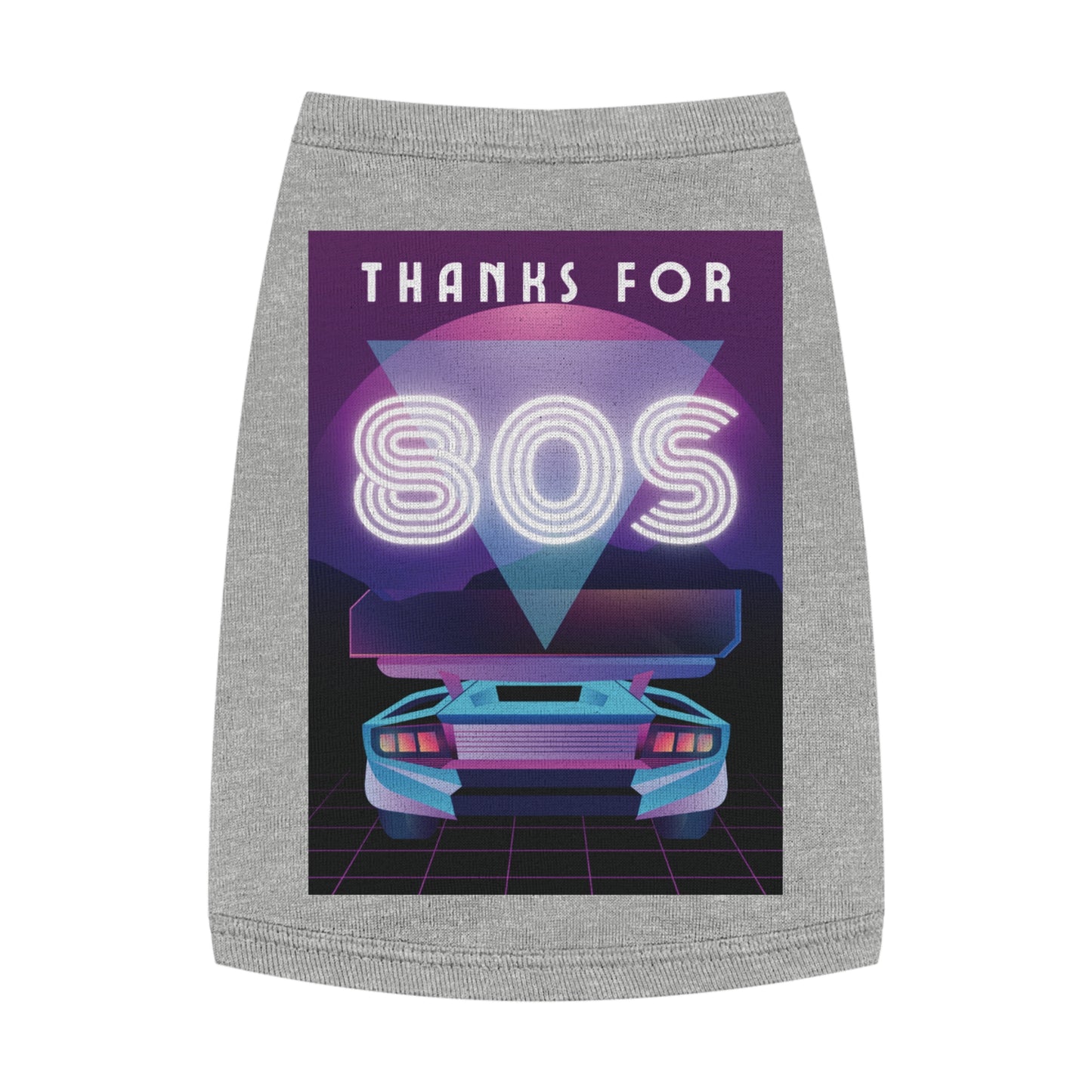 Retro Neon 'Thanks for SOS' Pet Tank Top — 80s Vaporwave Dog Shirt