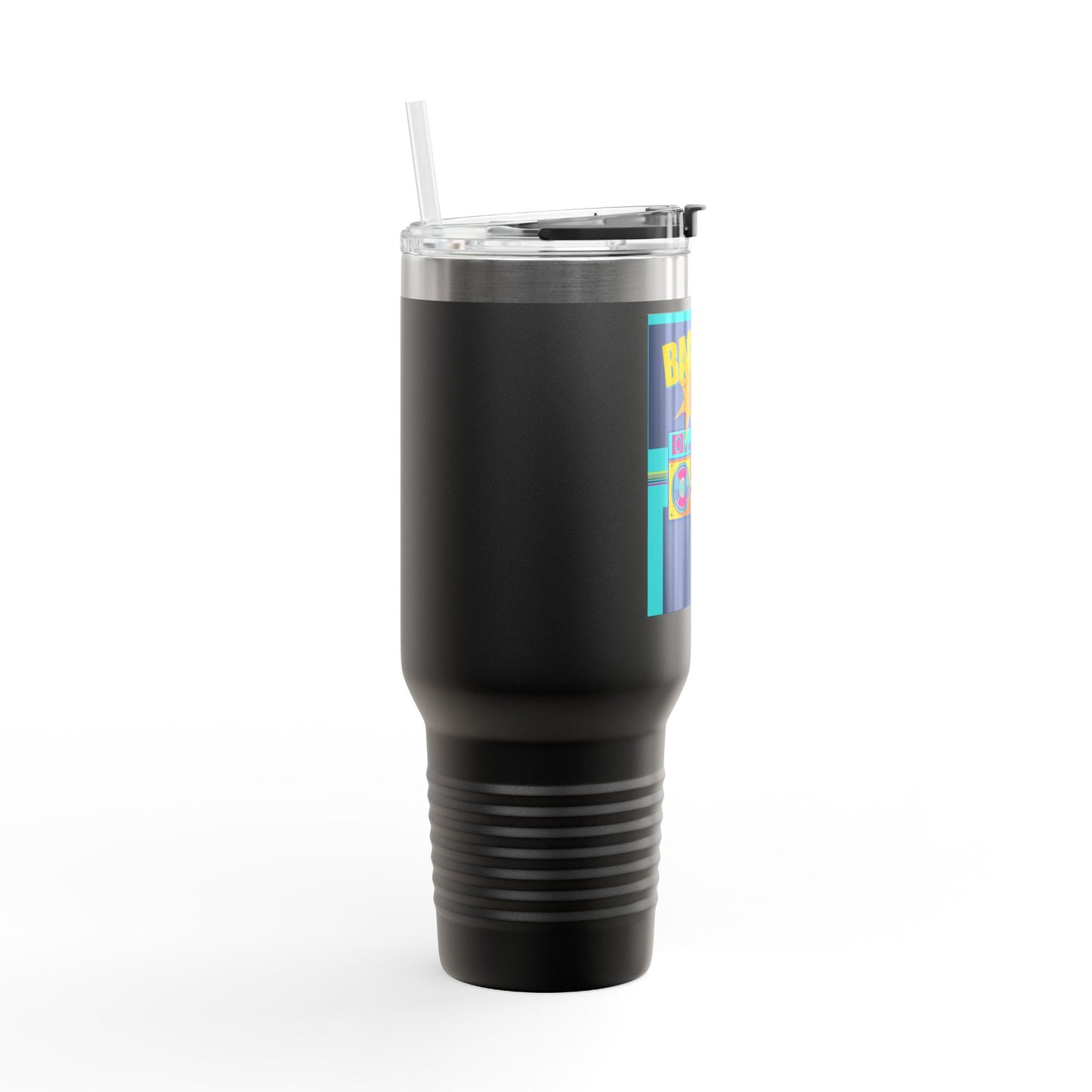 Back to the 80’s Insulated Travel Mug — 40oz Retro Boombox Design