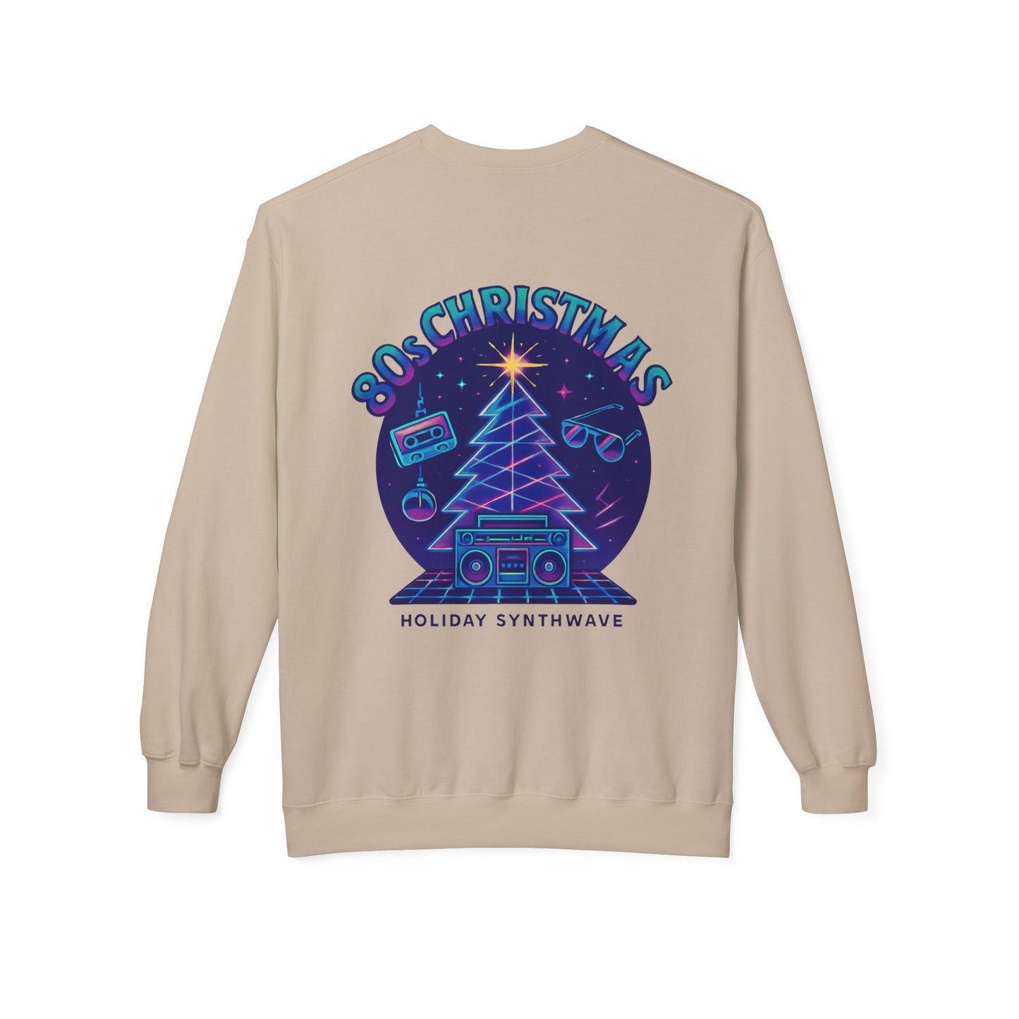 Retro 80s Christmas Sweatshirt – Holiday Synthwave Snowman Crewneck