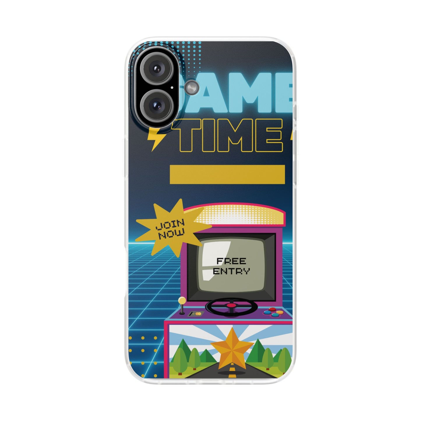 Retro Arcade Game Time Phone Case — 'Game Time' Flexi Phone Cover