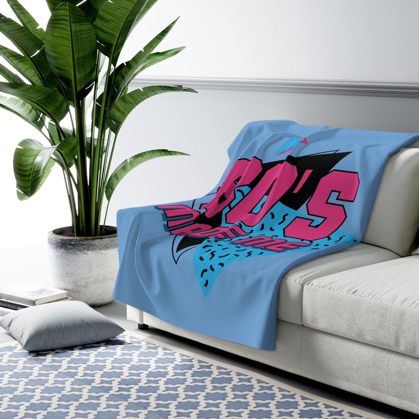 80's Retro Sherpa Fleece Blanket - Cozy Nostalgia for Your Home Decor