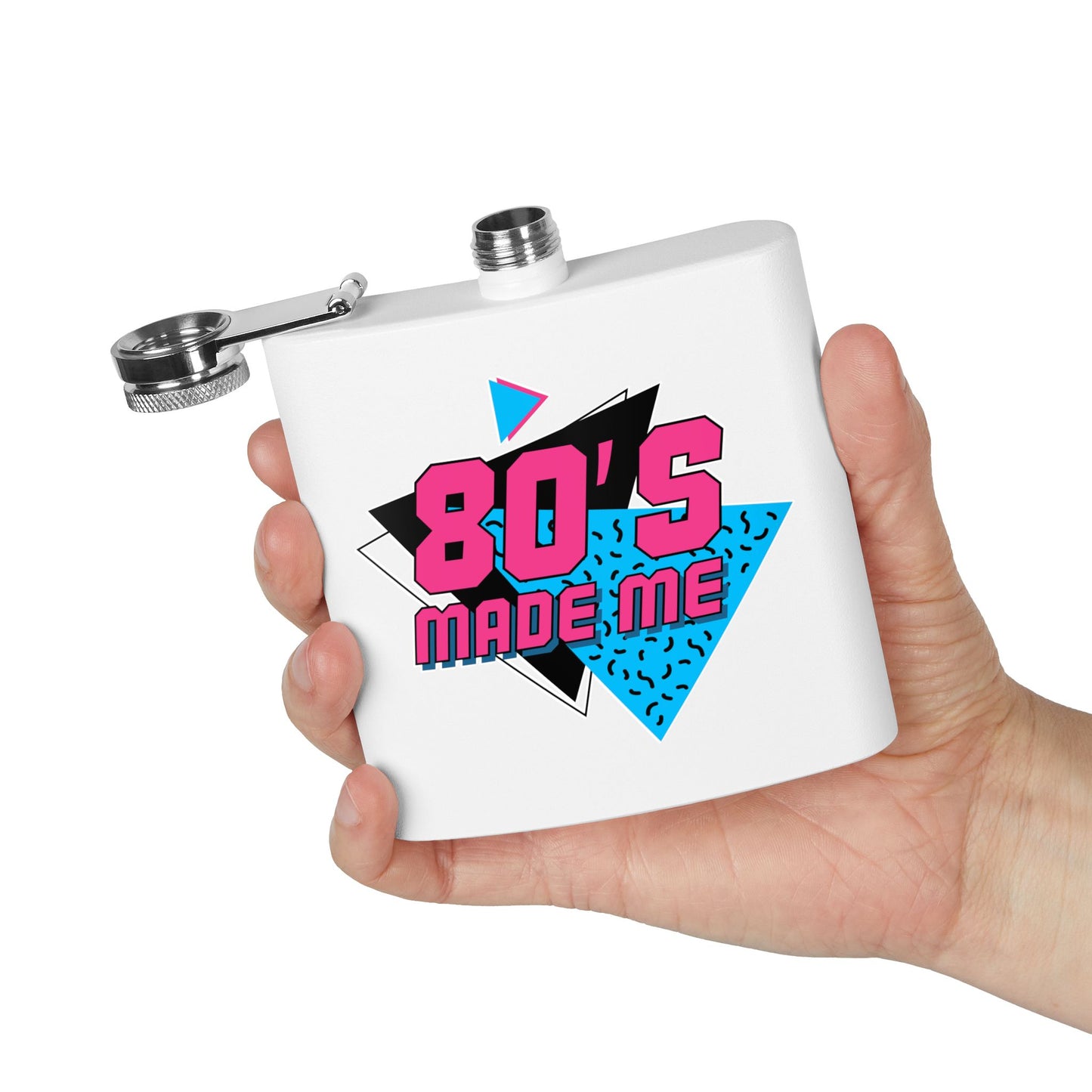 Retro 80's Flask - 6oz Stainless Steel Drinkware