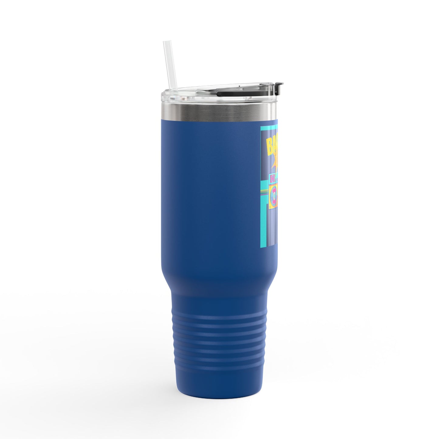 Back to the 80’s Insulated Travel Mug — 40oz Retro Boombox Design