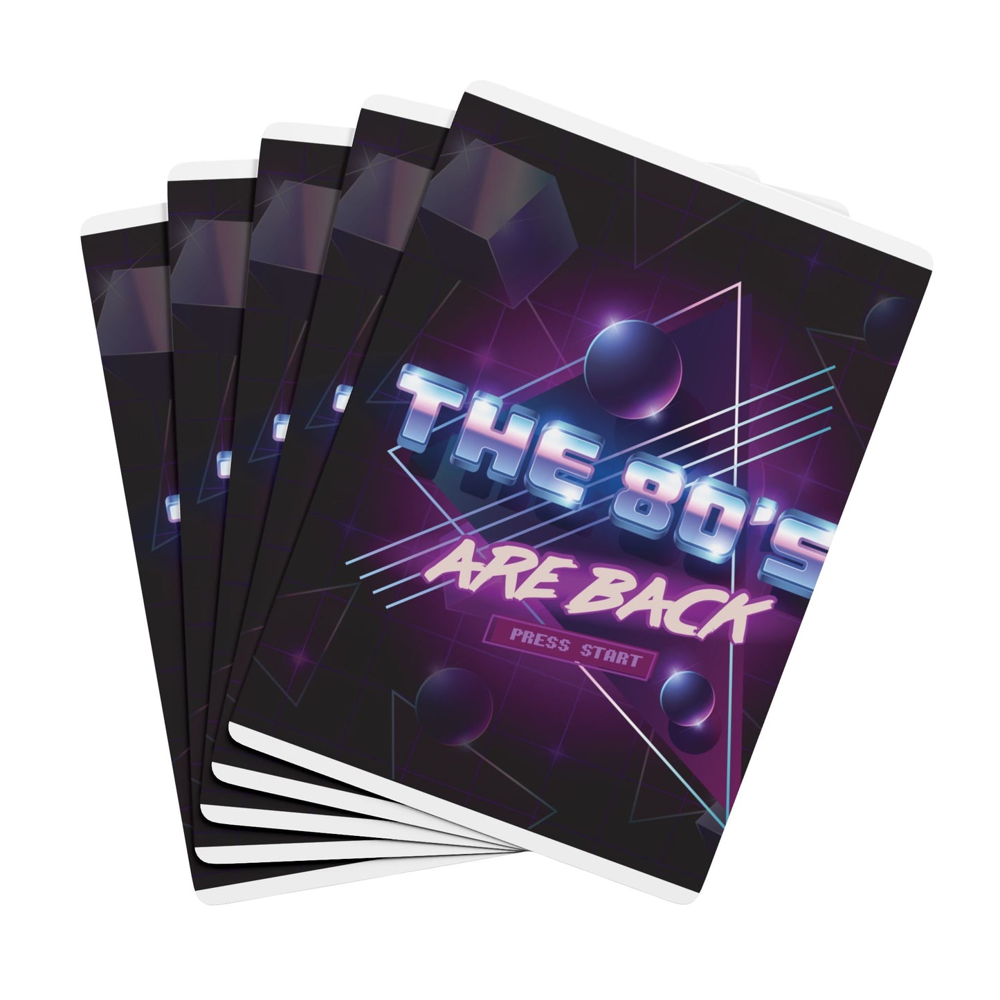 Retro 80's Poker Playing Cards - Vintage Aesthetic Game Deck