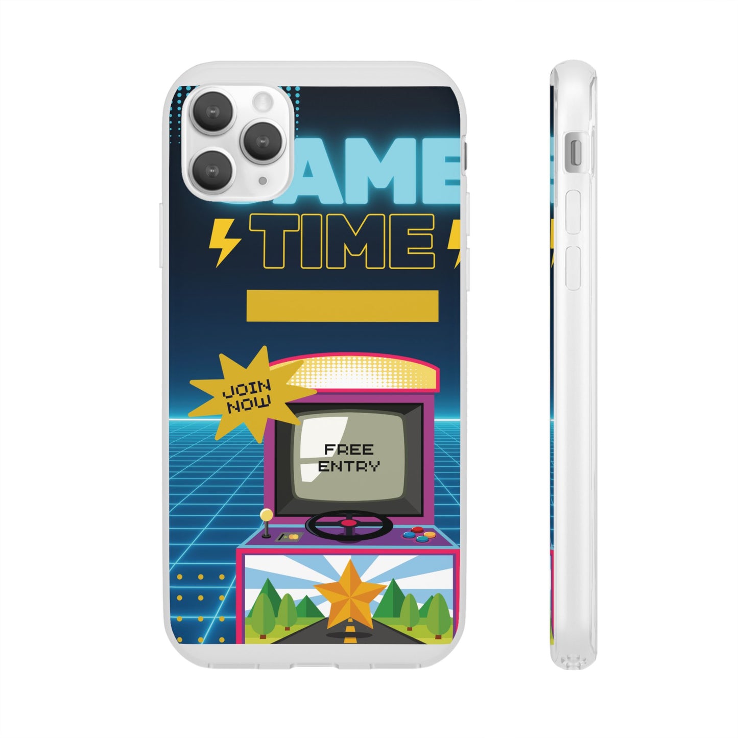 Retro Arcade Game Time Phone Case — 'Game Time' Flexi Phone Cover