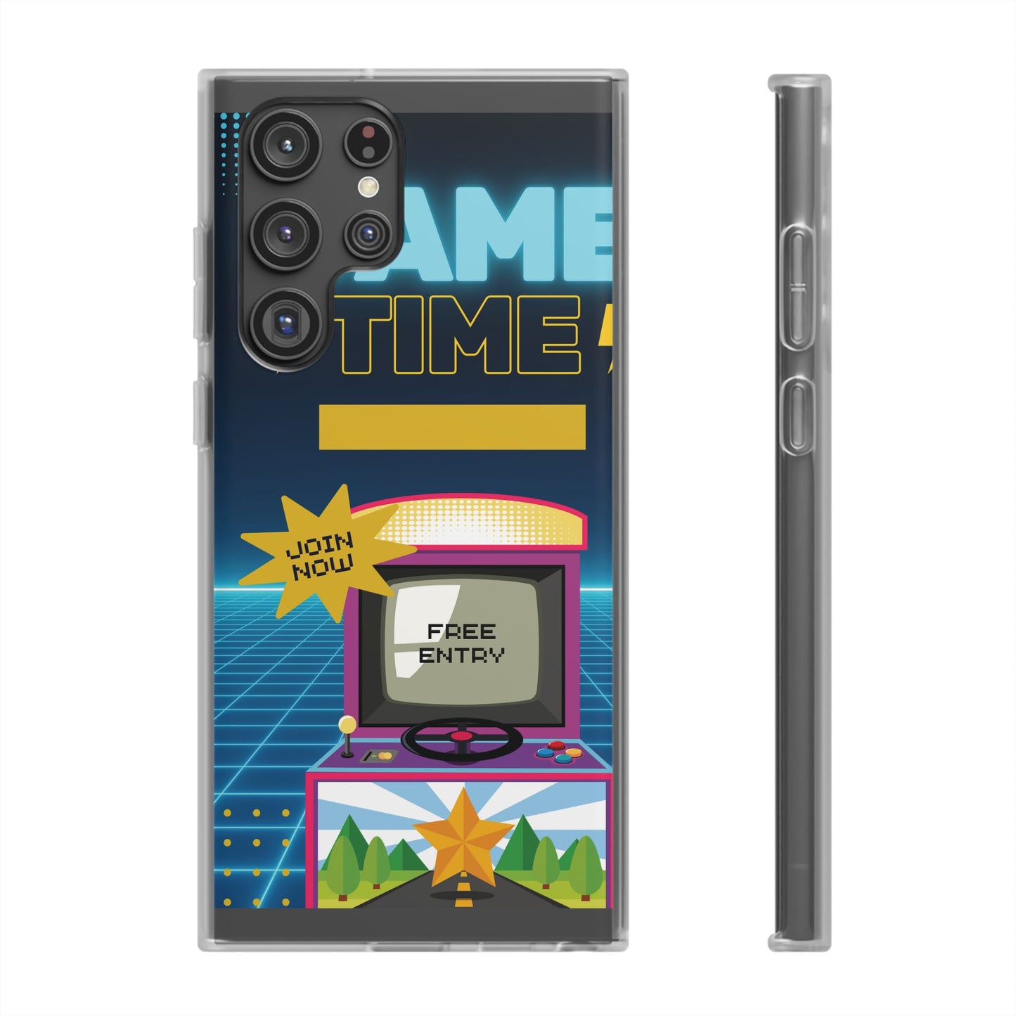 Retro Arcade Game Time Phone Case — 'Game Time' Flexi Phone Cover