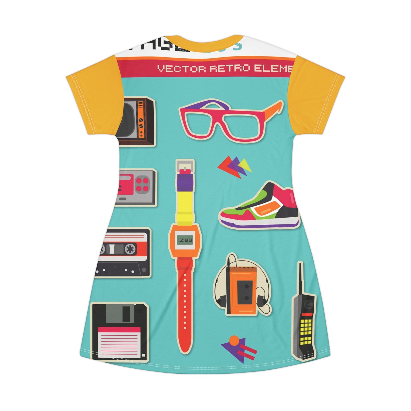Retro Graphic T-Shirt Dress for Nostalgic Style