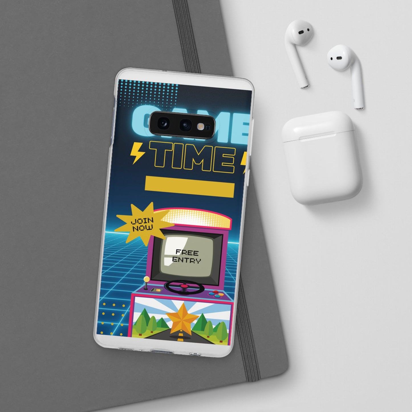 Retro Arcade Game Time Phone Case — 'Game Time' Flexi Phone Cover