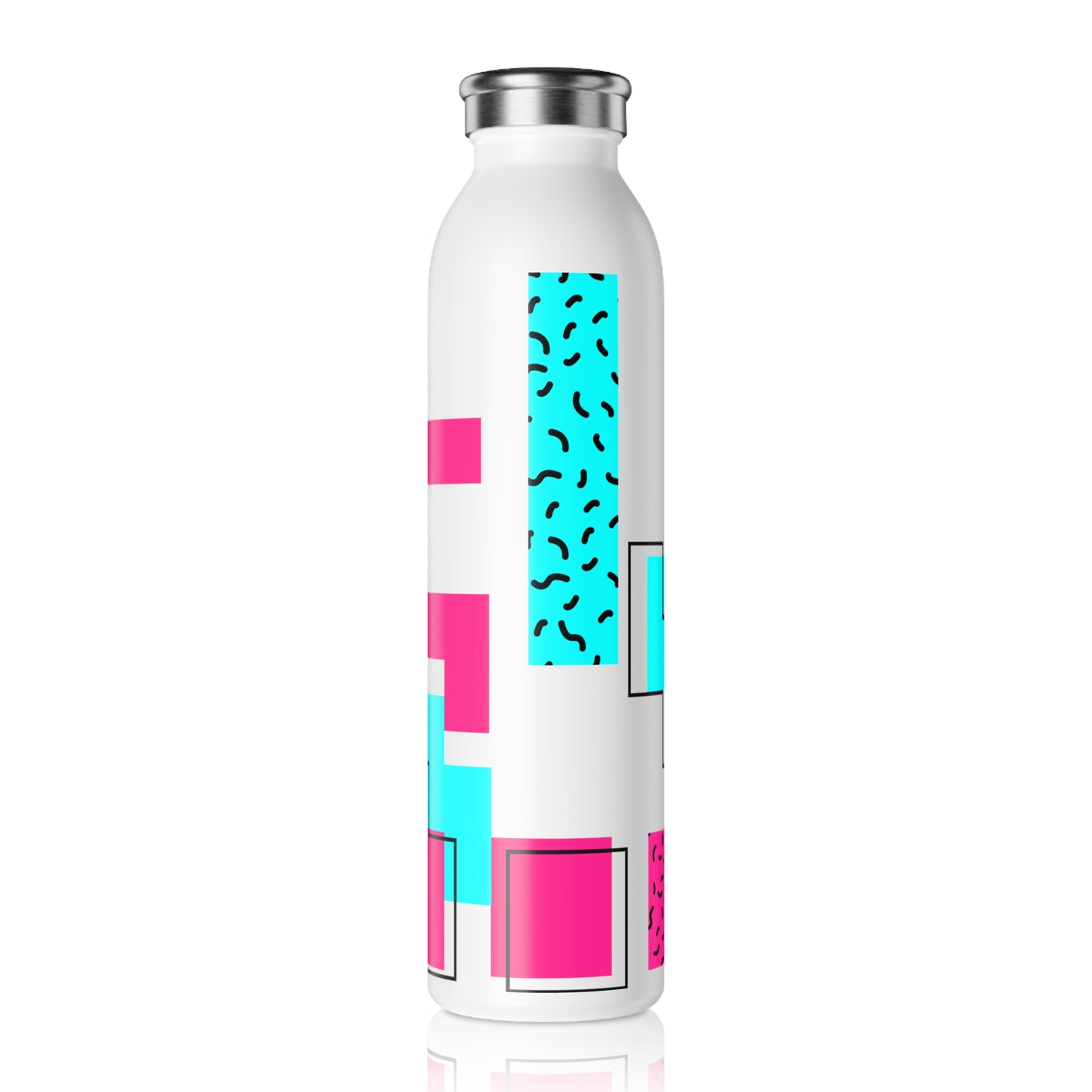 Trendy Slim Water Bottle with Geometric Design