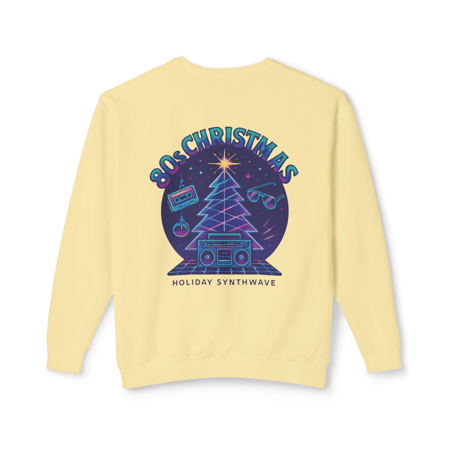Retro 80s Christmas Sweatshirt – Synthwave Santa Thumbs Up