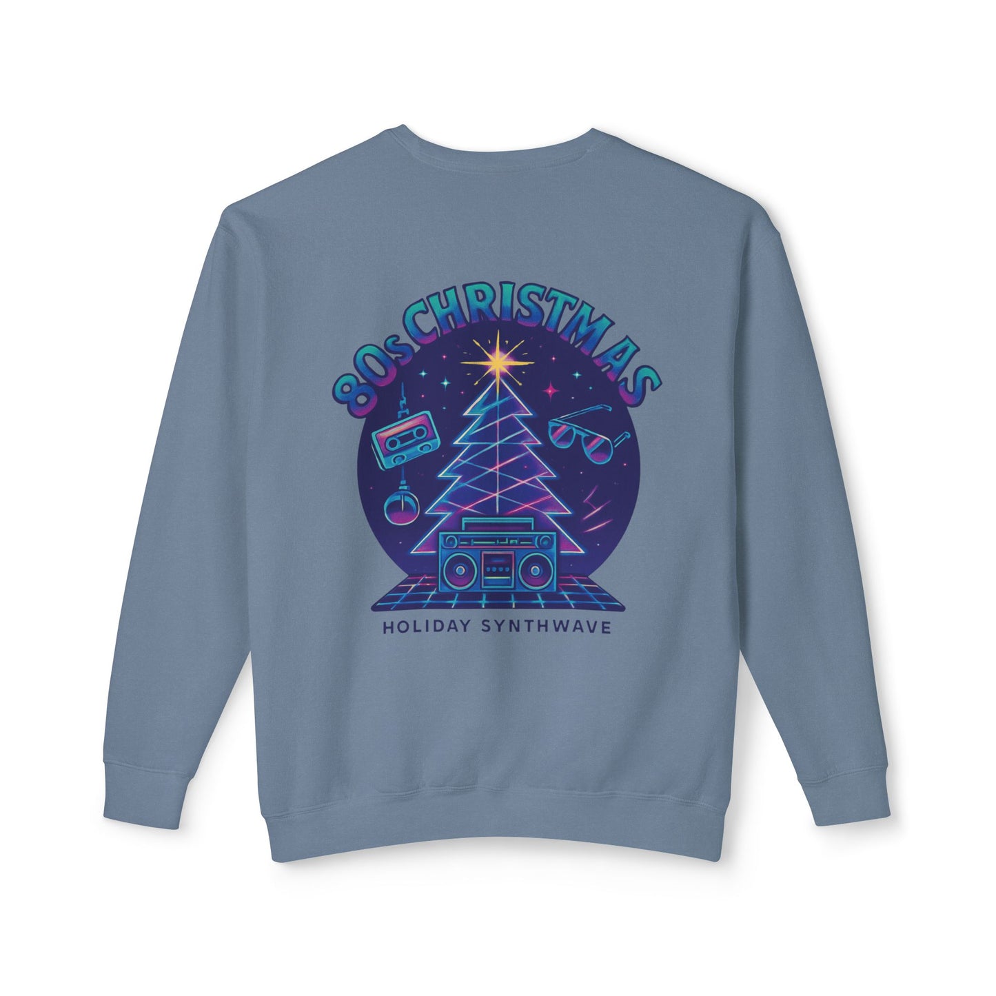 Retro 80s Christmas Sweatshirt – Synthwave Santa Thumbs Up