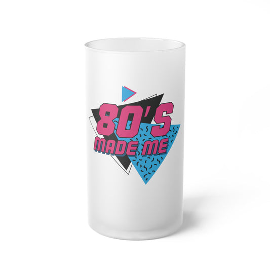 Retro 80's Frosted Glass Beer Mug - Perfect for Parties and Celebrations