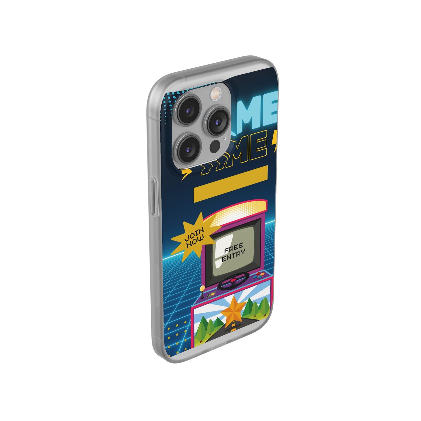 Retro Arcade Game Time Phone Case — 'Game Time' Flexi Phone Cover