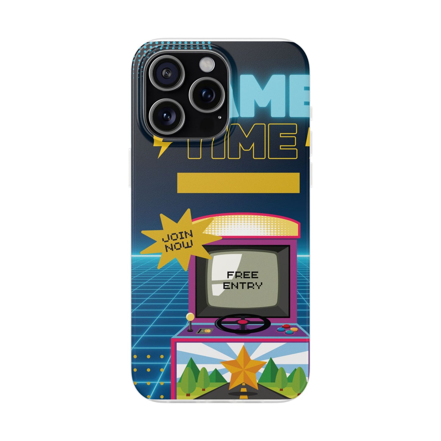 Retro Arcade Game Time Phone Case — 'Game Time' Flexi Phone Cover