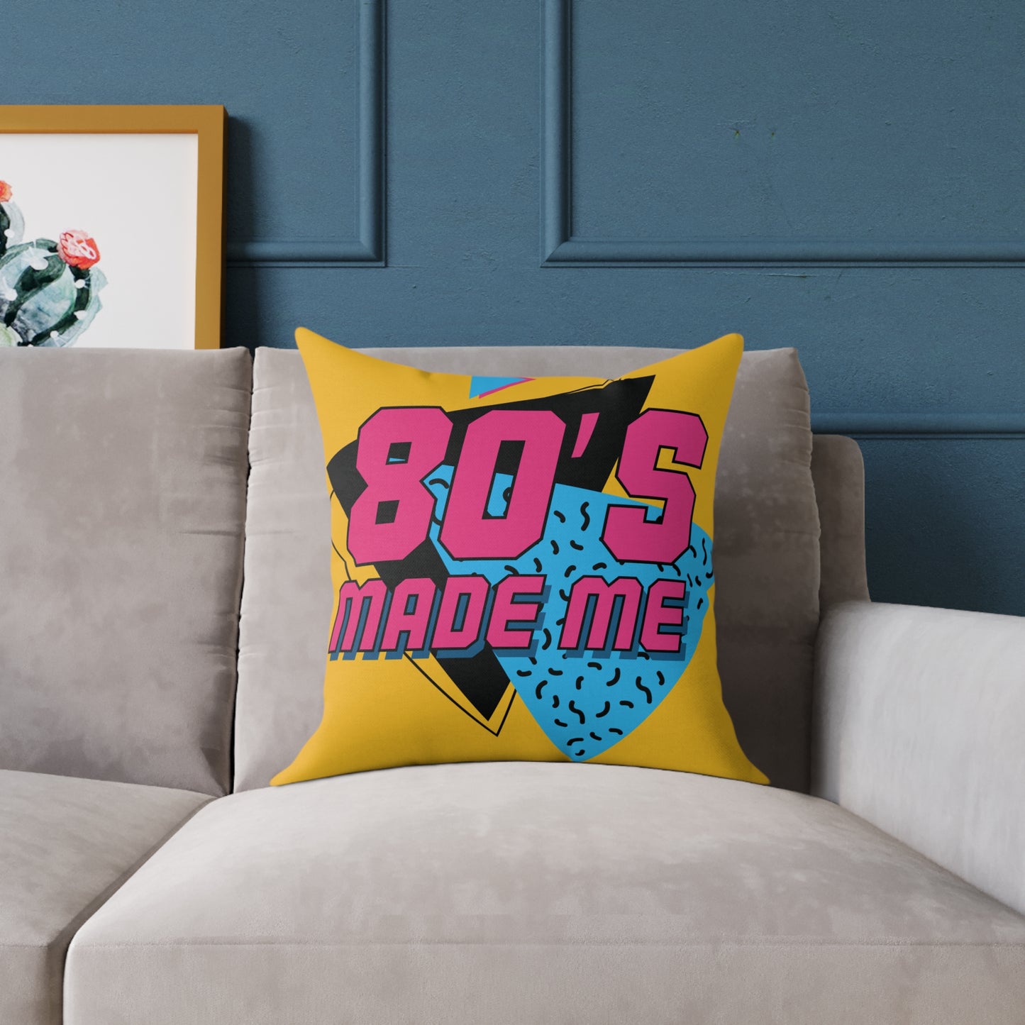 80's Retro Square Pillow - Made Me Design for Nostalgic Home Decor