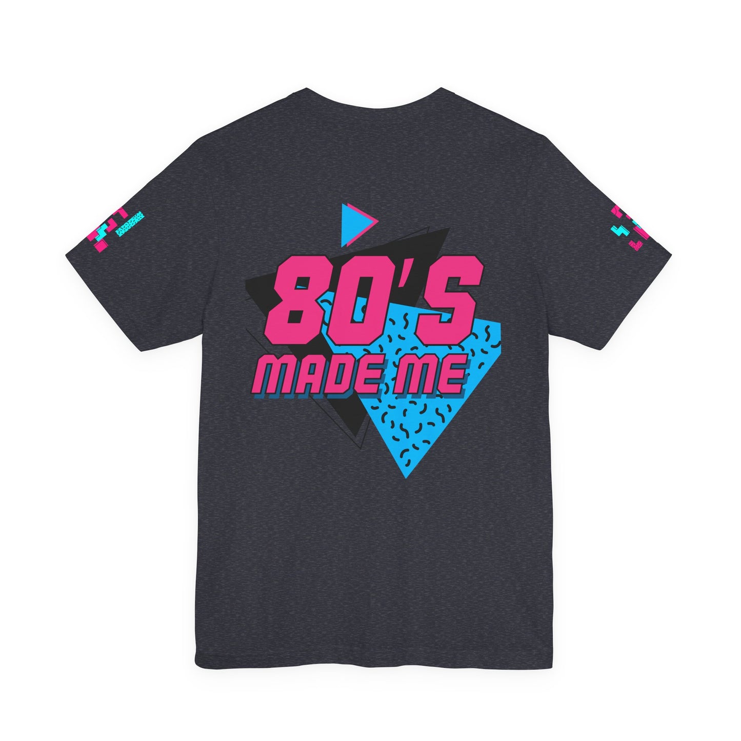 Retro 80s Vibes Unisex Tee - Colorful Geometric Design