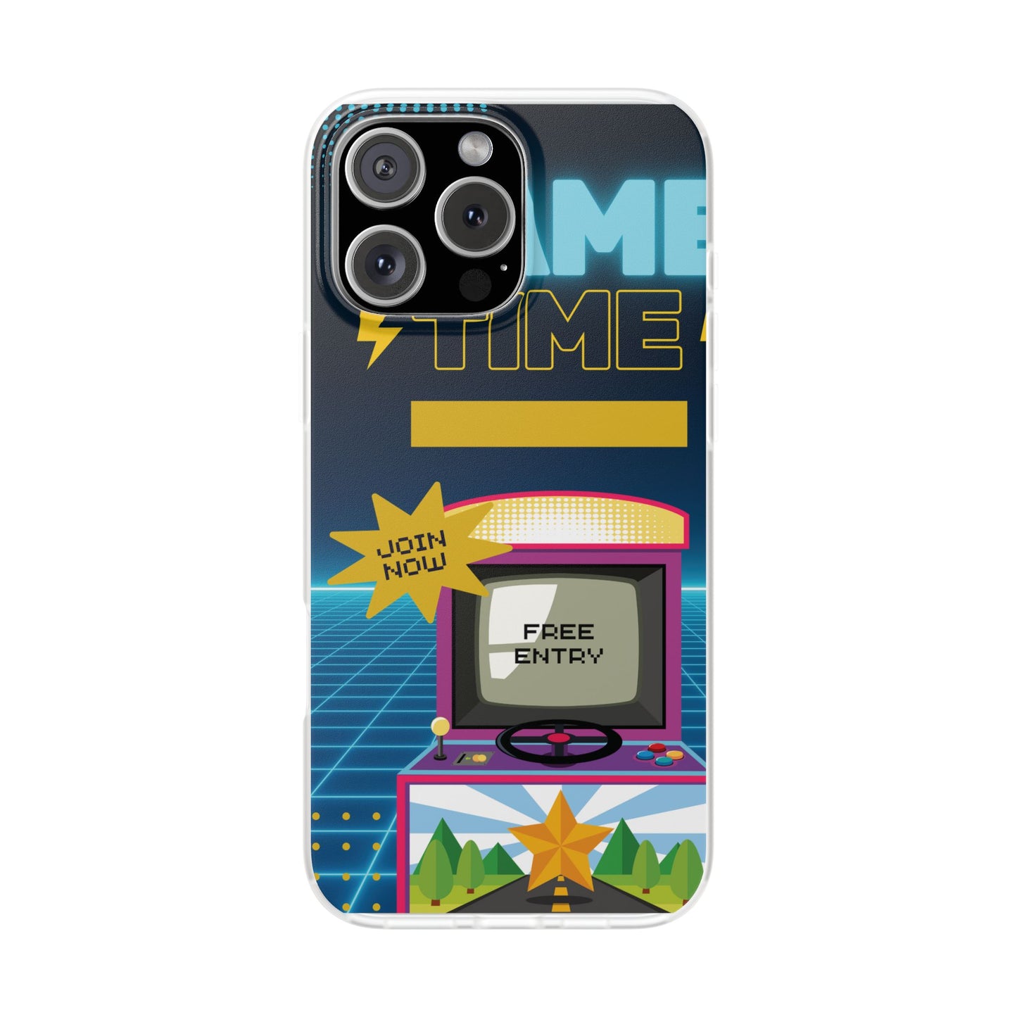 Retro Arcade Game Time Phone Case — 'Game Time' Flexi Phone Cover