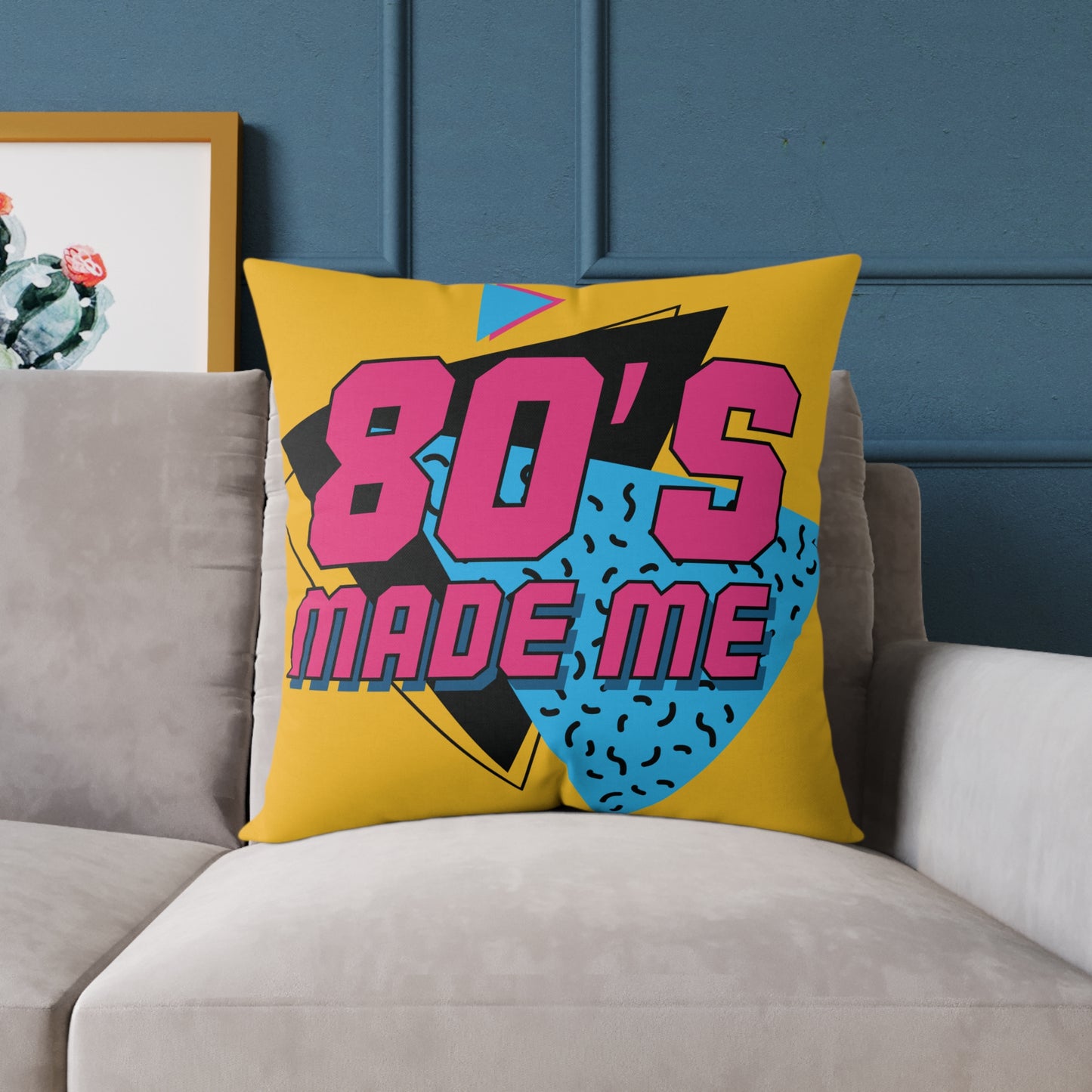 80's Retro Square Pillow - Made Me Design for Nostalgic Home Decor