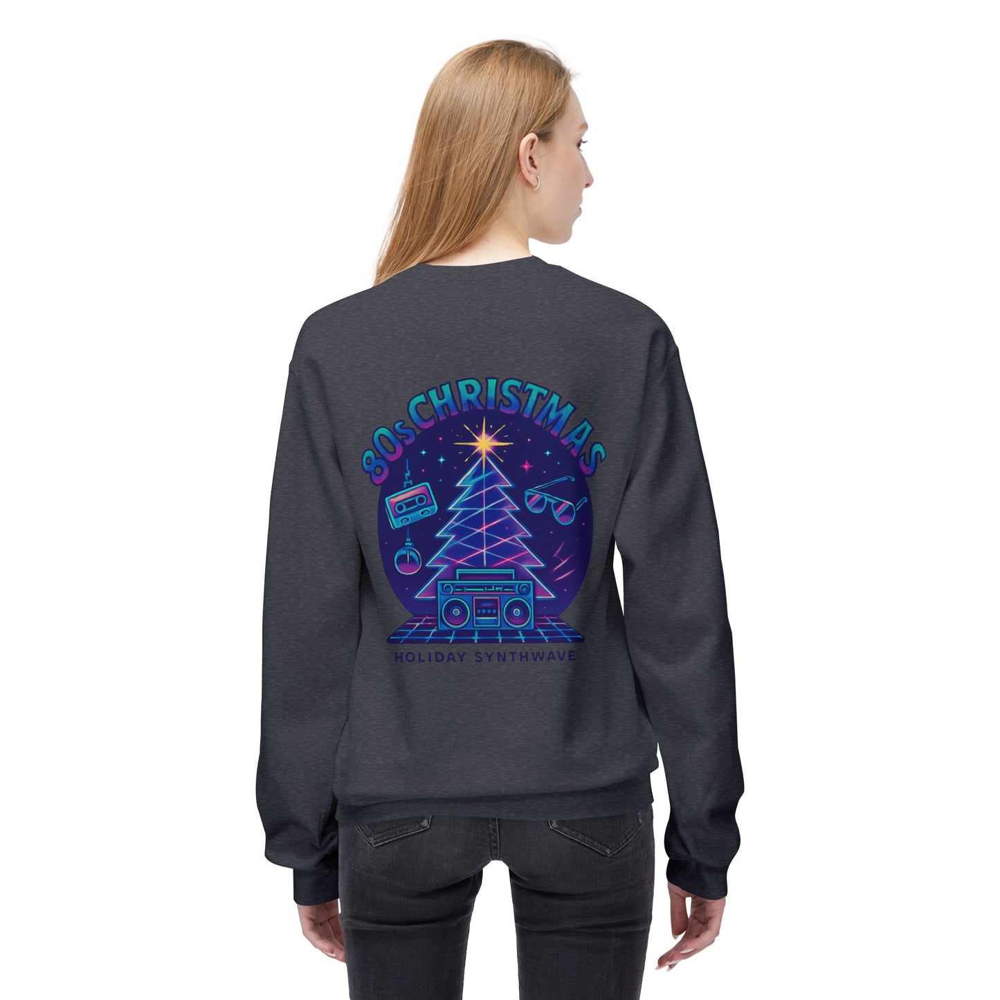 Retro 80s Christmas Sweatshirt – Holiday Synthwave Snowman Crewneck