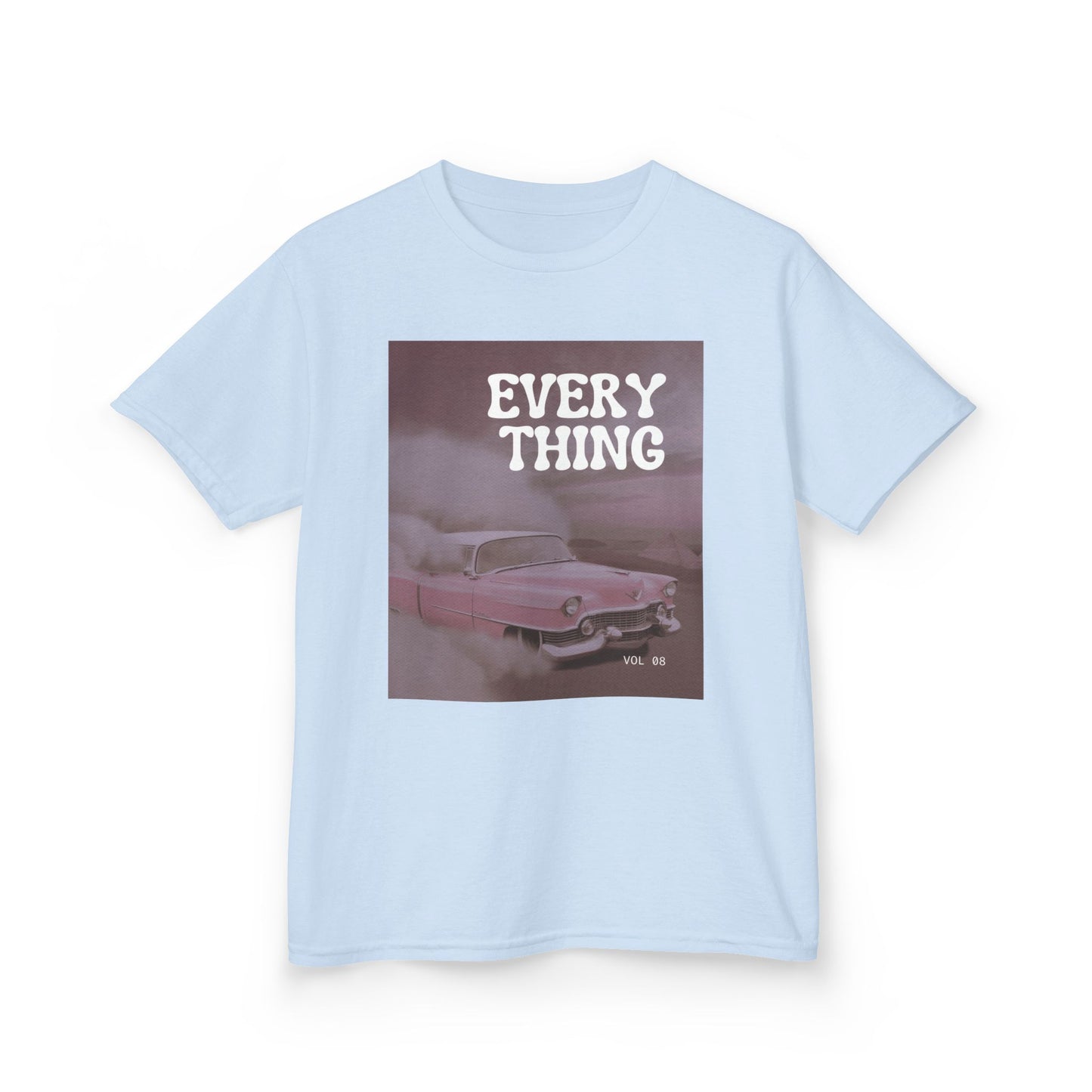 Retro Pink Car Kids T‑Shirt – 'EVERYTHING' Graphic Tee