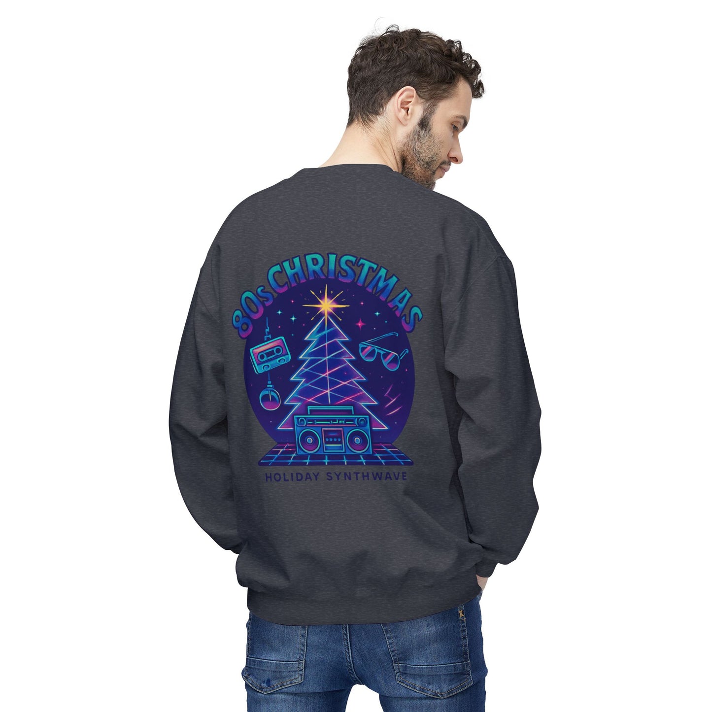 Retro 80s Christmas Sweatshirt – Holiday Synthwave Snowman Crewneck