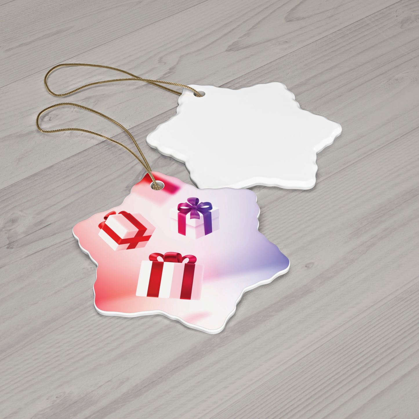 Star-Shaped Ceramic Ornament — Festive Gift Box Design Holiday Decoration